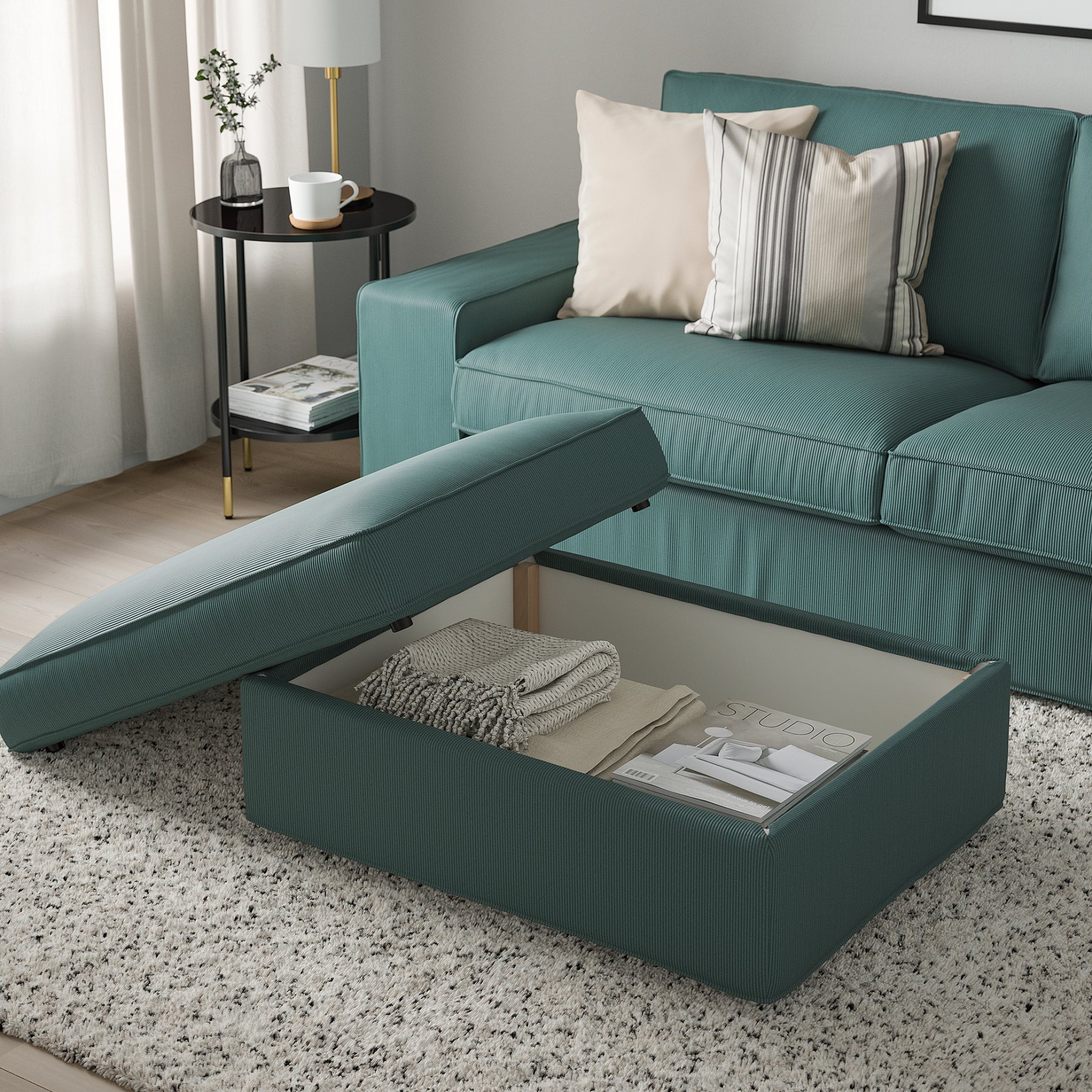 KIVIK, footstool with storage, 494.430.39