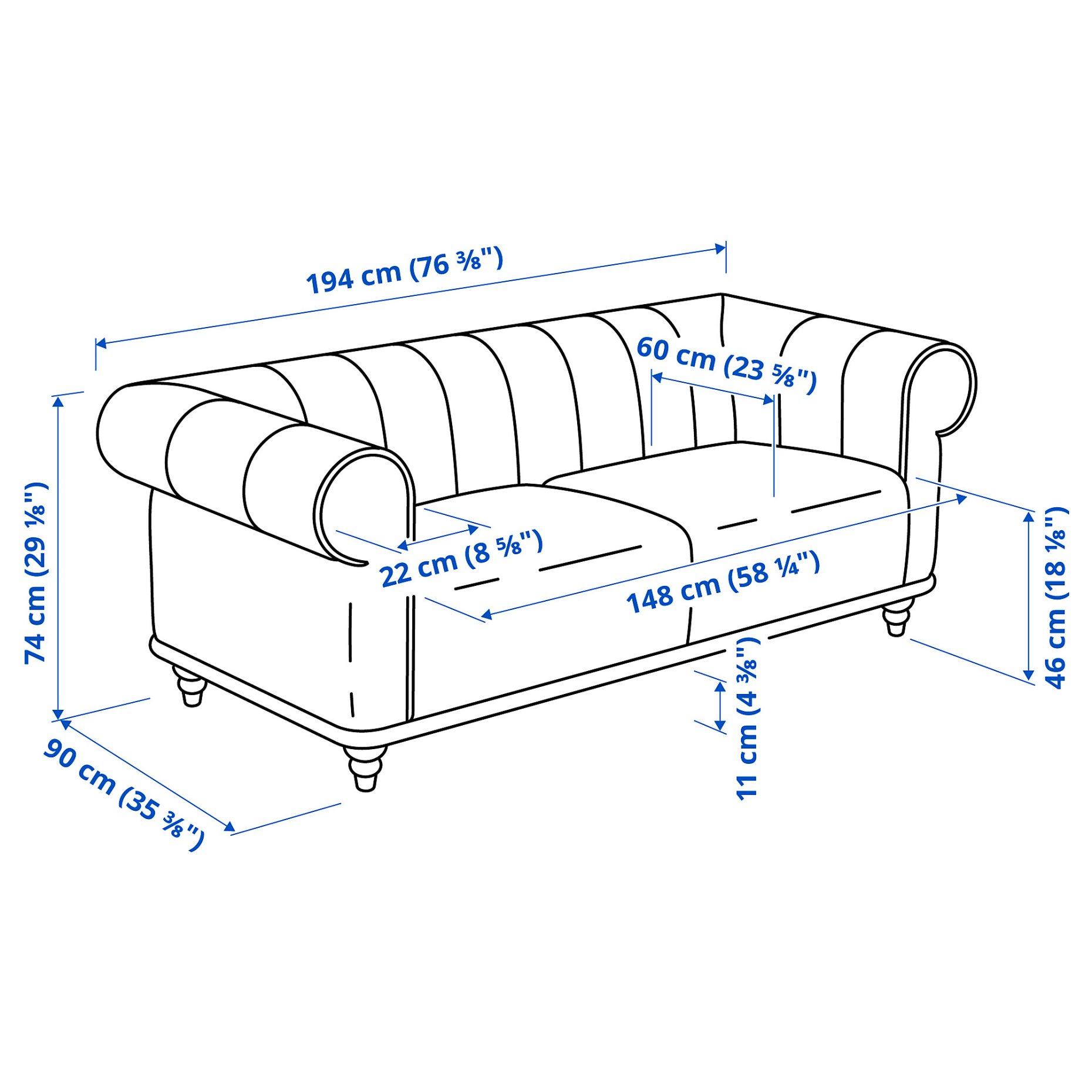 VISKAFORS, 2-seat sofa, 494.432.18