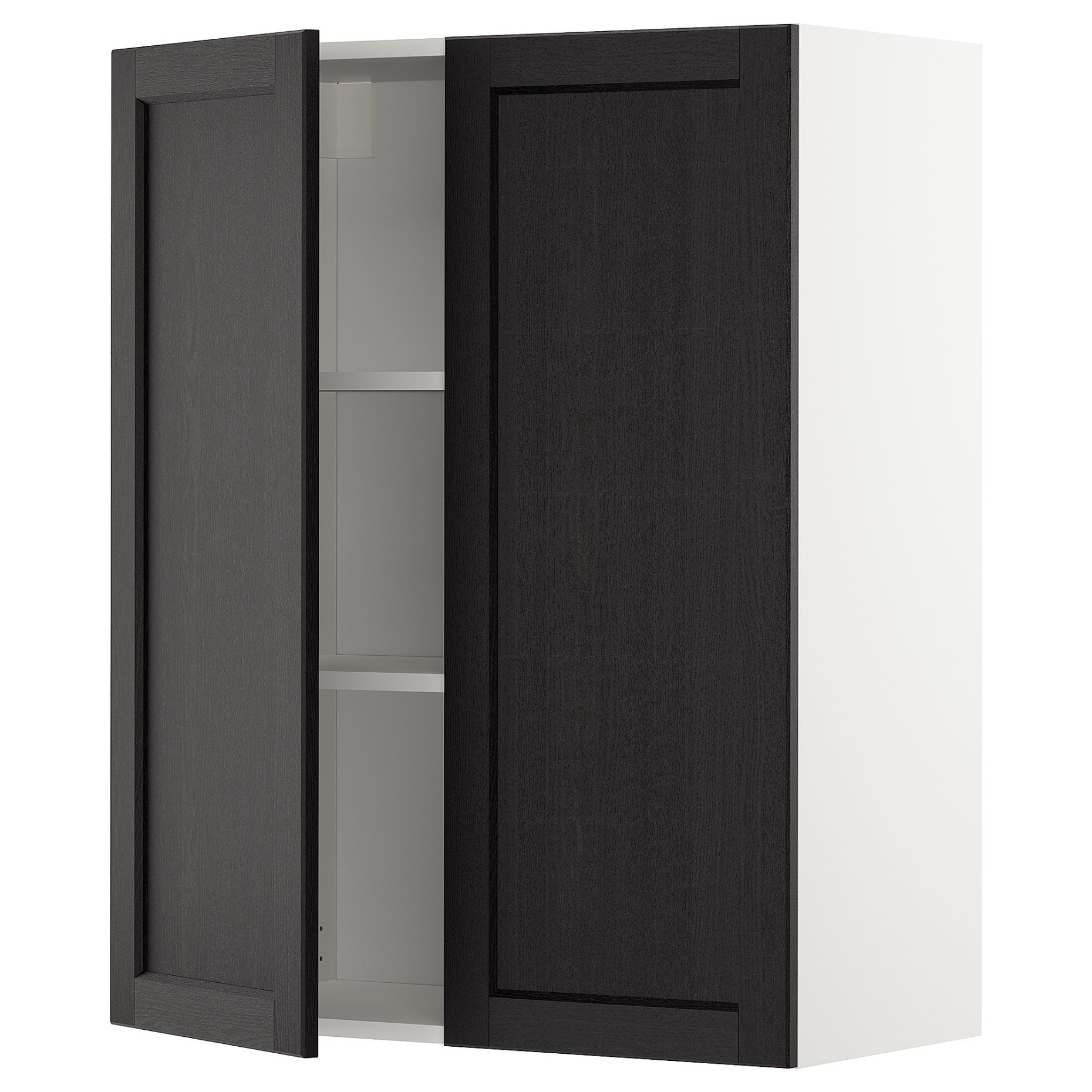 METOD, wall cabinet with shelves/2 doors, 80x100 cm, 494.542.59