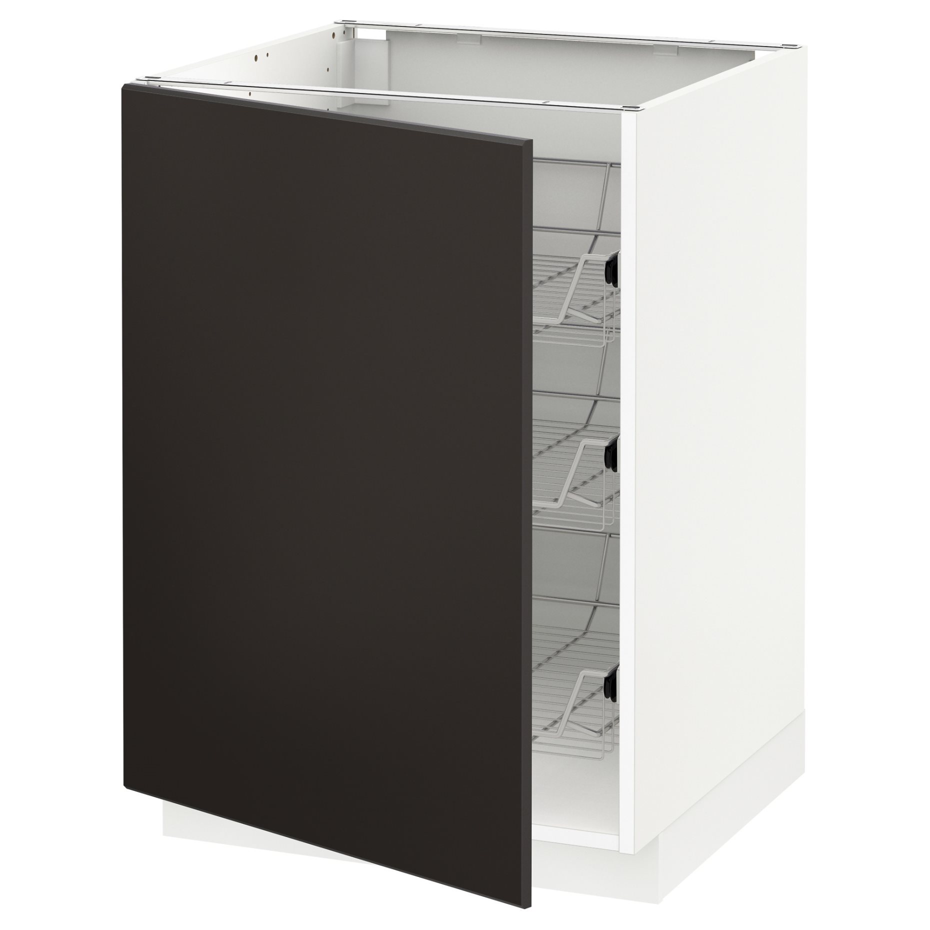METOD, base cabinet with wire baskets, 60x60 cm, 494.552.87