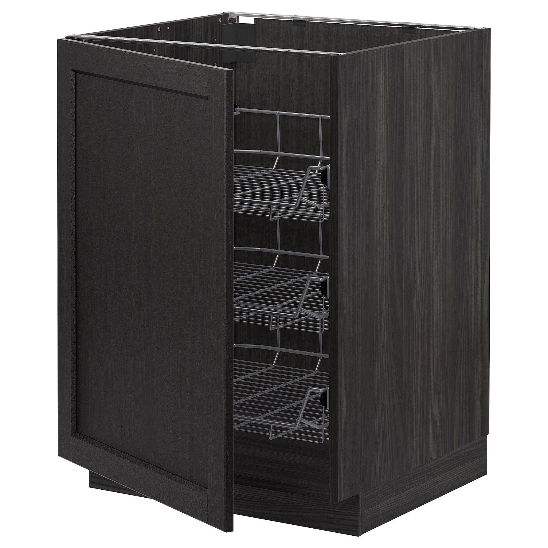 METOD, base cabinet with wire baskets, 60x60 cm, 494.649.51