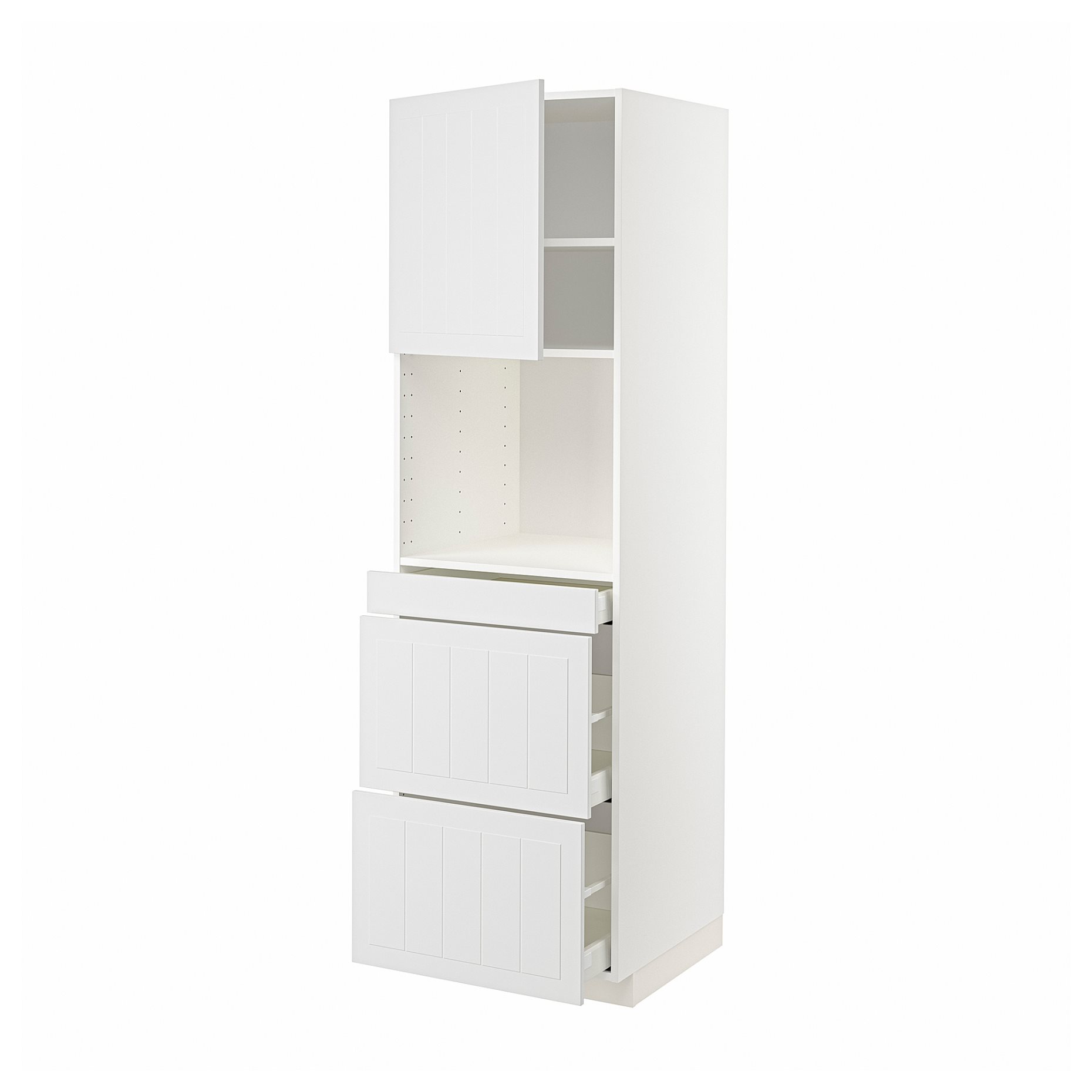 METOD, high cabinet for microwave combi with door/3 drawers, 60x60x200 cm, 494.665.06
