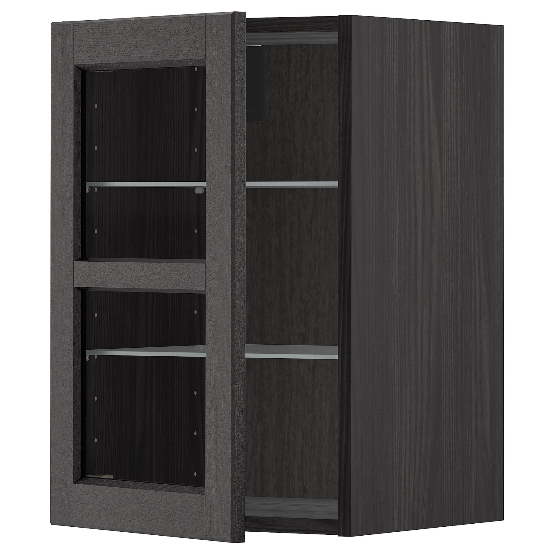 METOD, wall cabinet with shelves/glass door, 40x60 cm, 494.673.70
