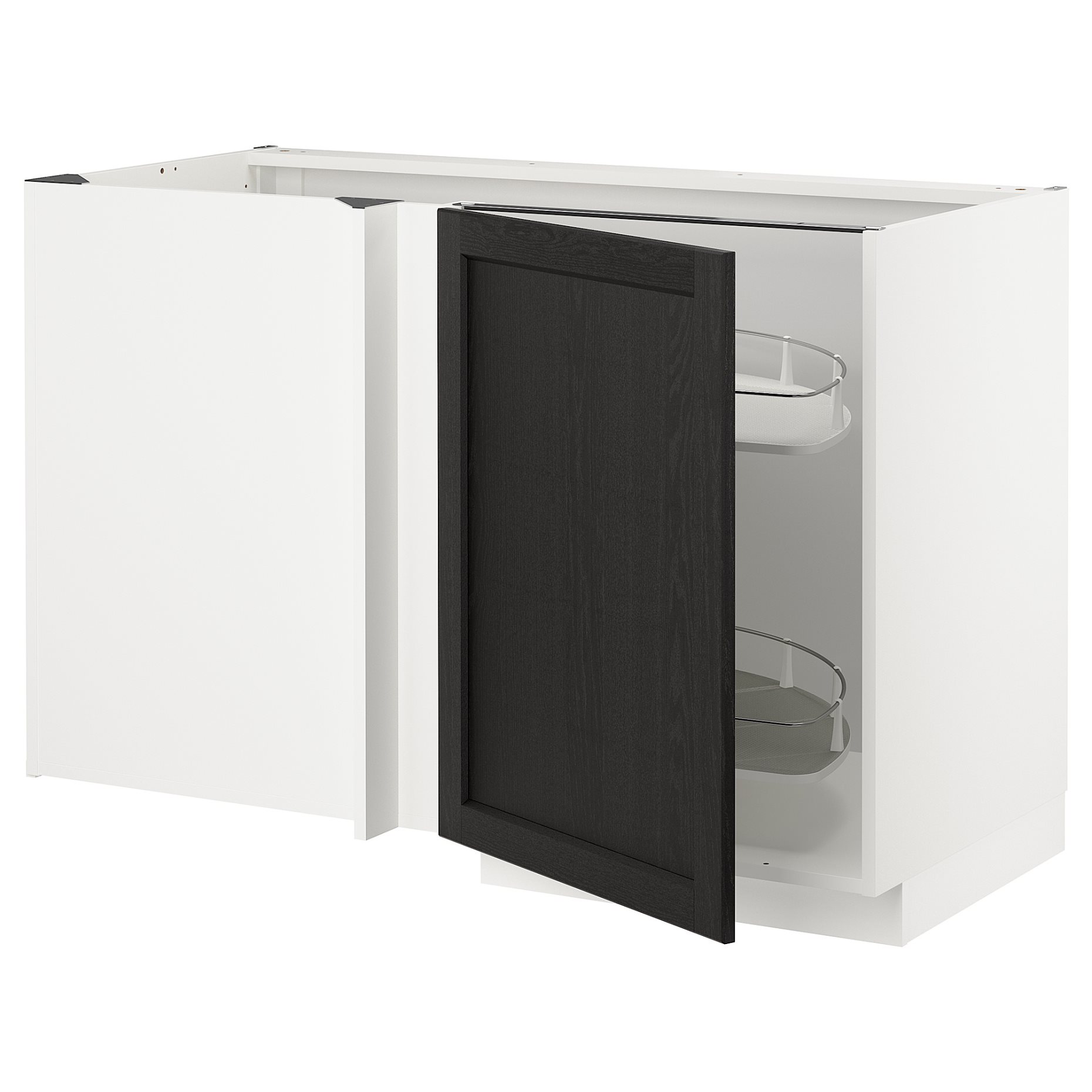 METOD, corner base cabinet with pull-out fitting, 128x68 cm, 494.675.82