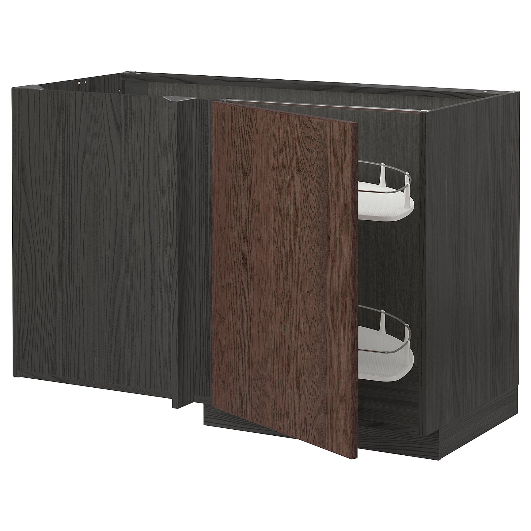 METOD, corner base cabinet with pull-out fitting, 128x68 cm, 494.676.19