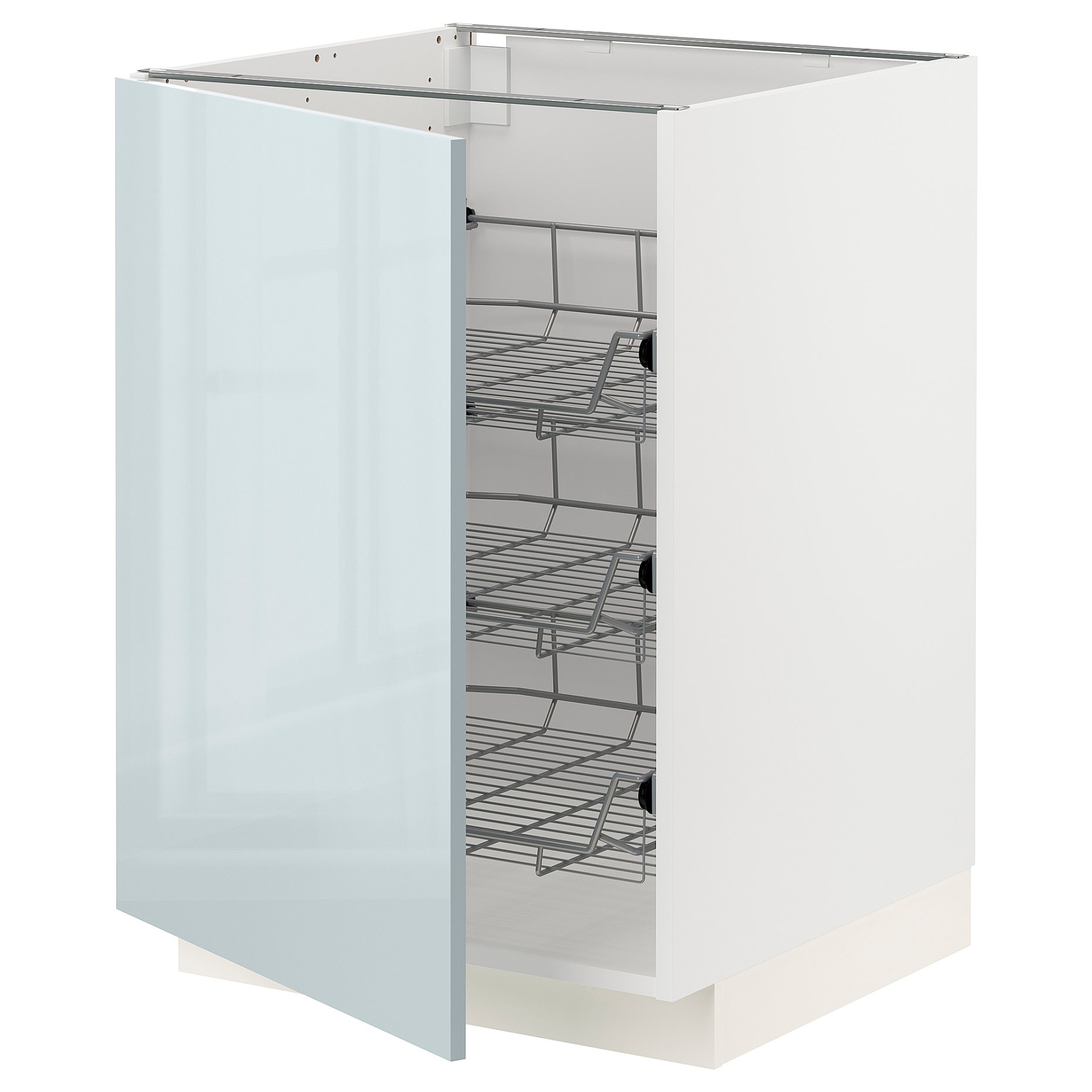 METOD, base cabinet with wire baskets, 60x60 cm, 494.790.14