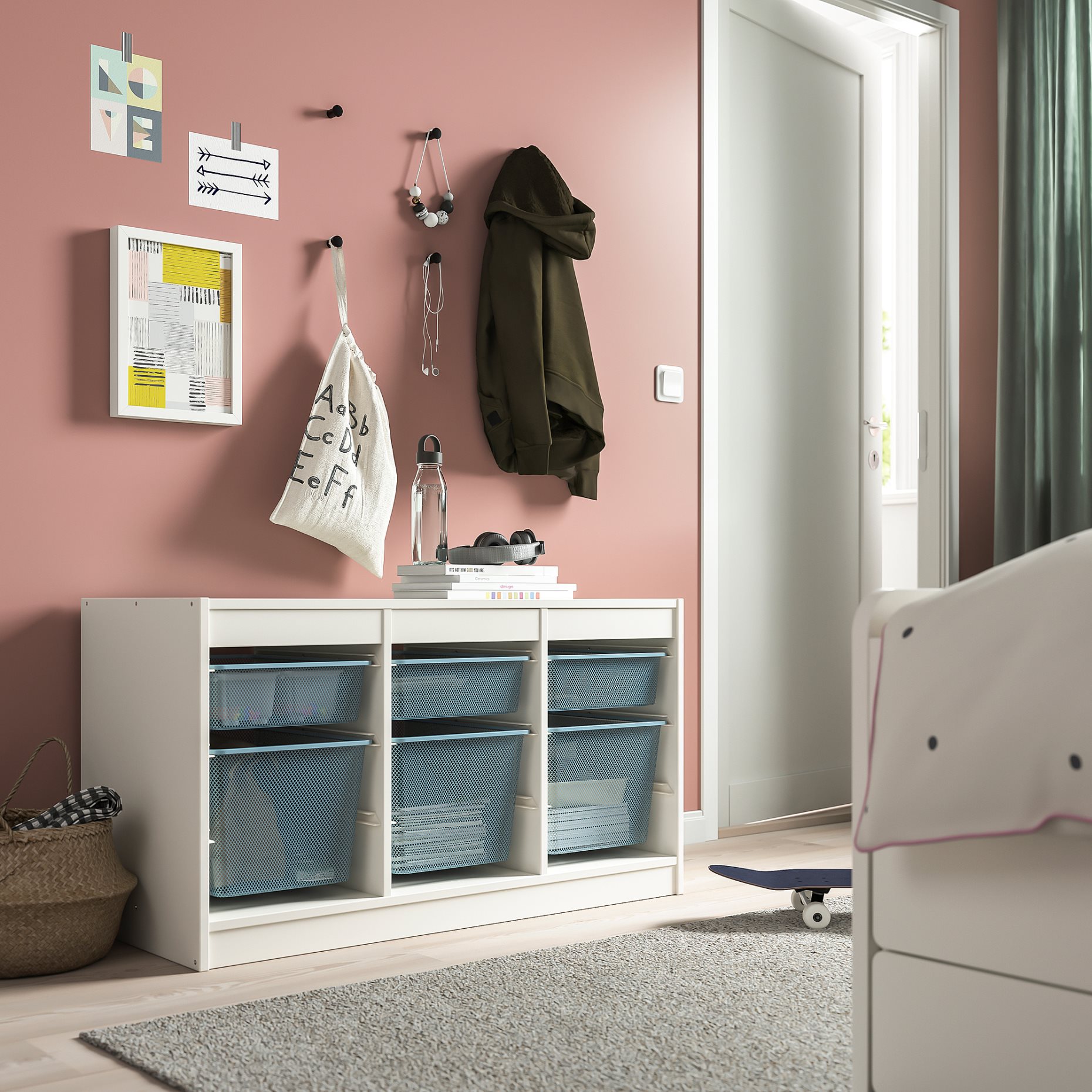 TROFAST, storage combination with boxes, 99x44x56 cm, 494.798.39