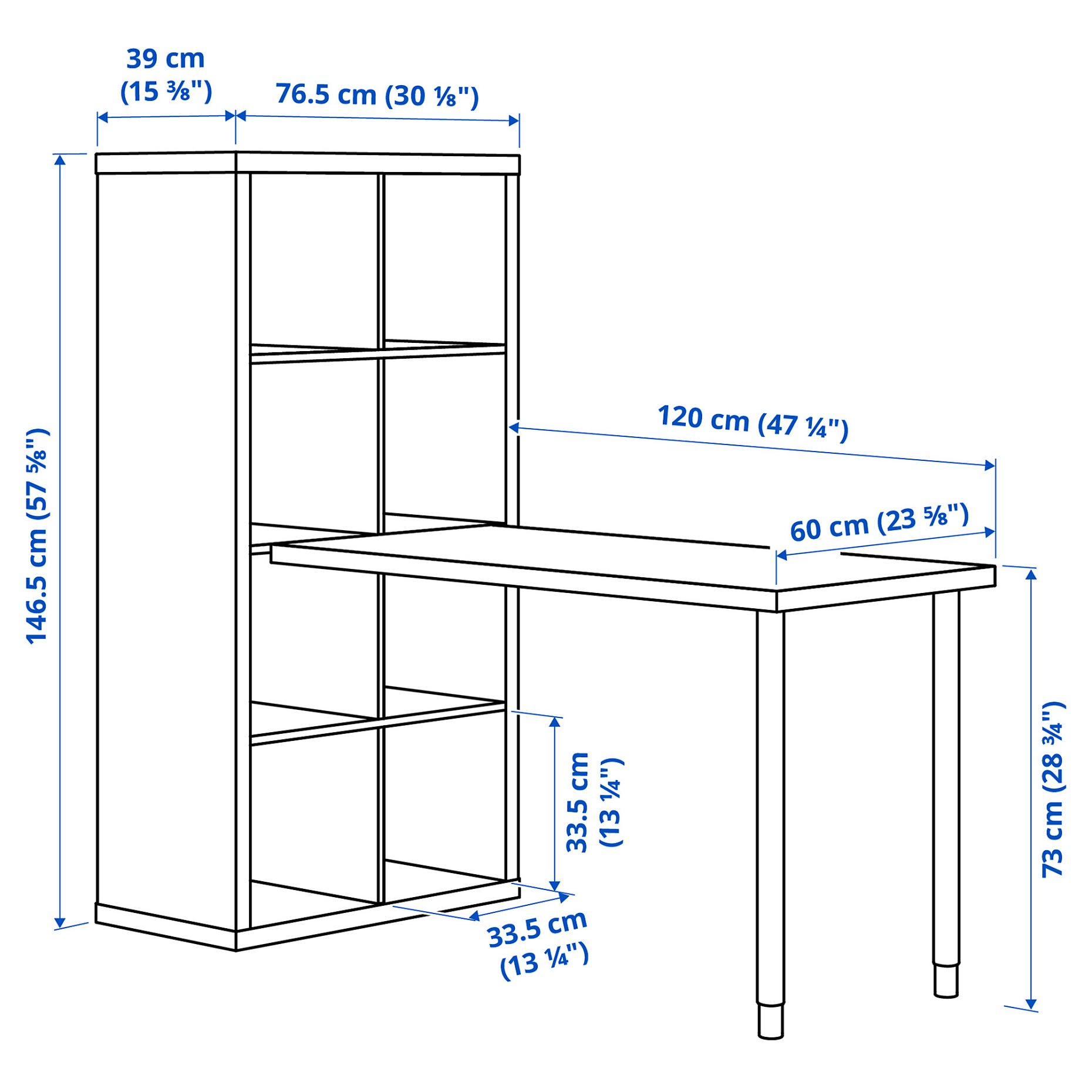 KALLAX/LAGKAPTEN, σύνθεση γραφείου, 77x159x147 cm, 494.816.58