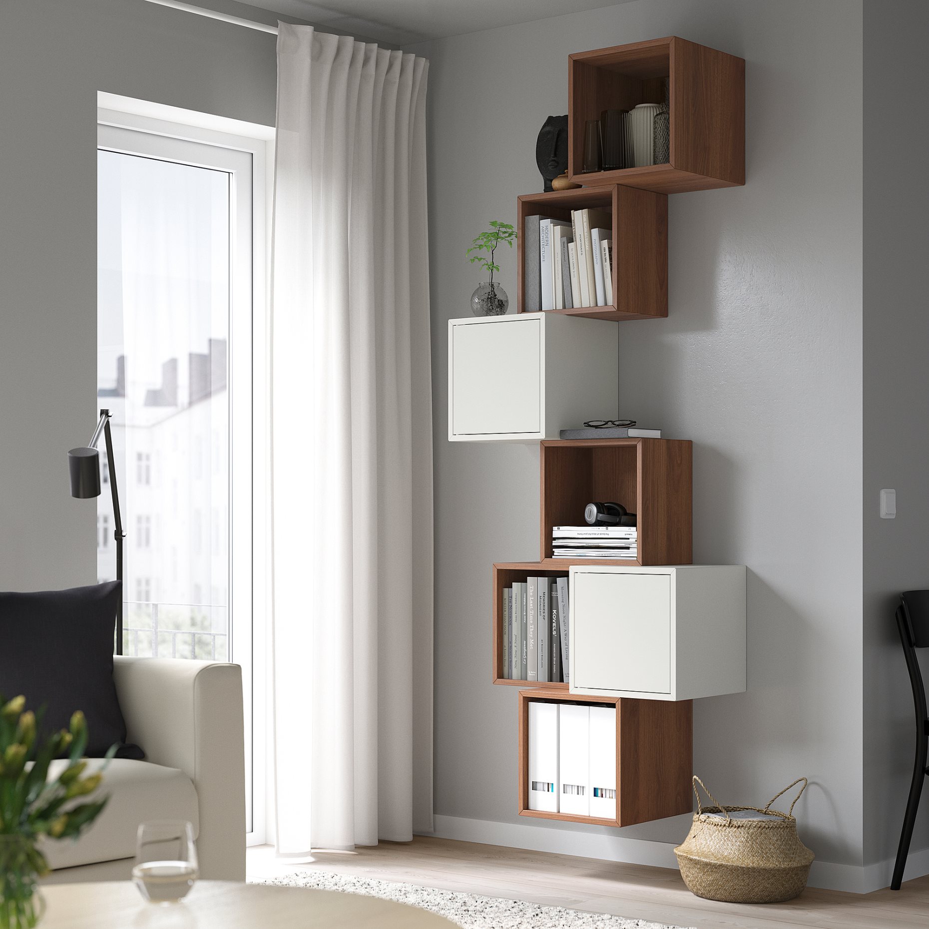 EKET, wall-mounted cabinet combination, 80x35x210 cm, 494.903.23