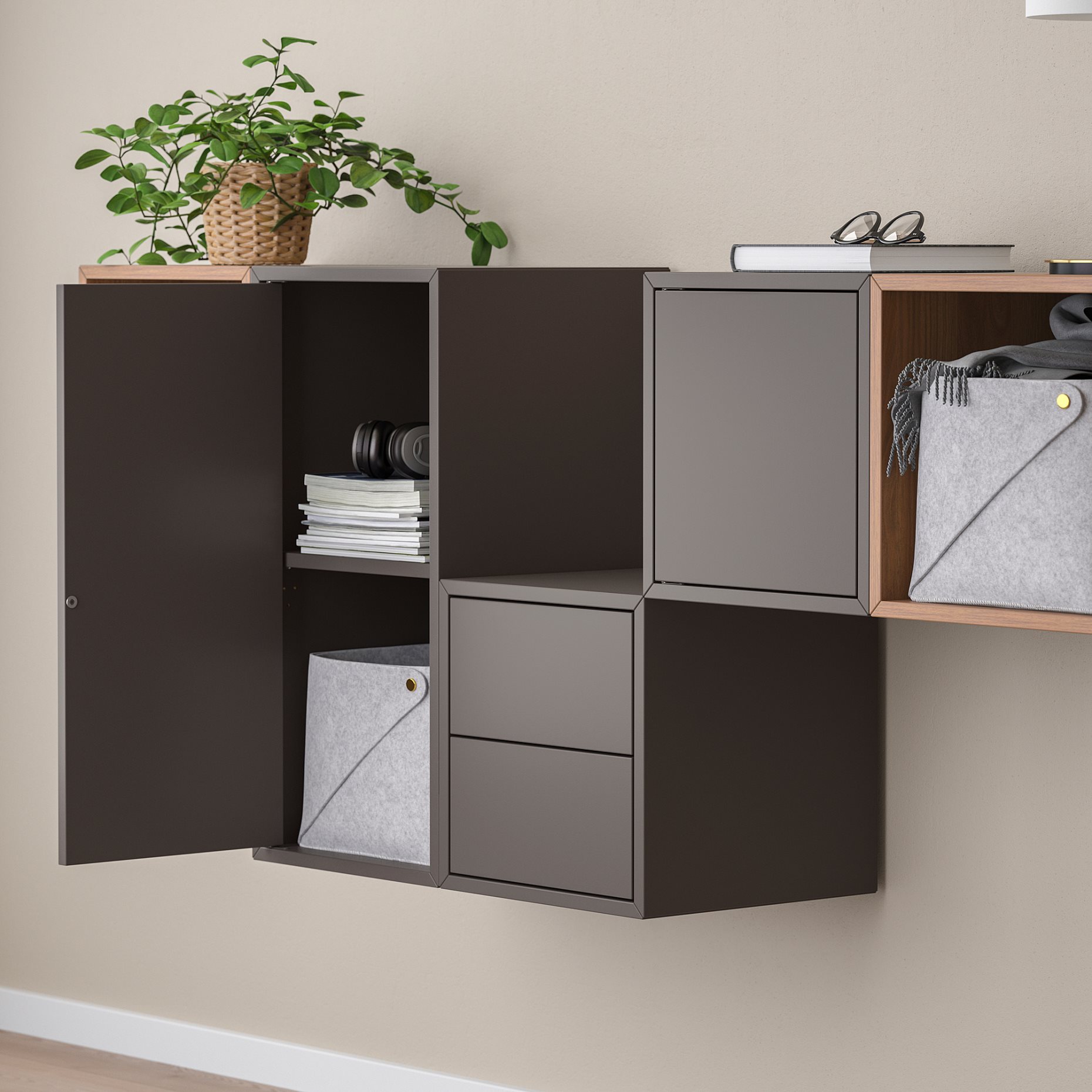 EKET, wall-mounted cabinet combination, 175x35x70 cm, 494.903.37
