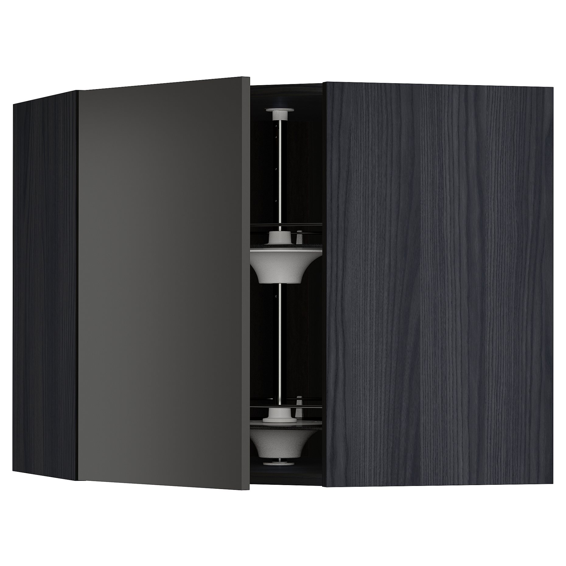 METOD, corner wall cabinet with carousel, 68x60 cm, 494.986.49