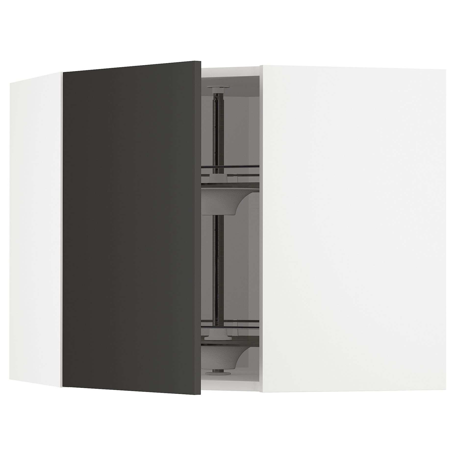 METOD, corner wall cabinet with carousel, 68x60 cm, 494.986.87