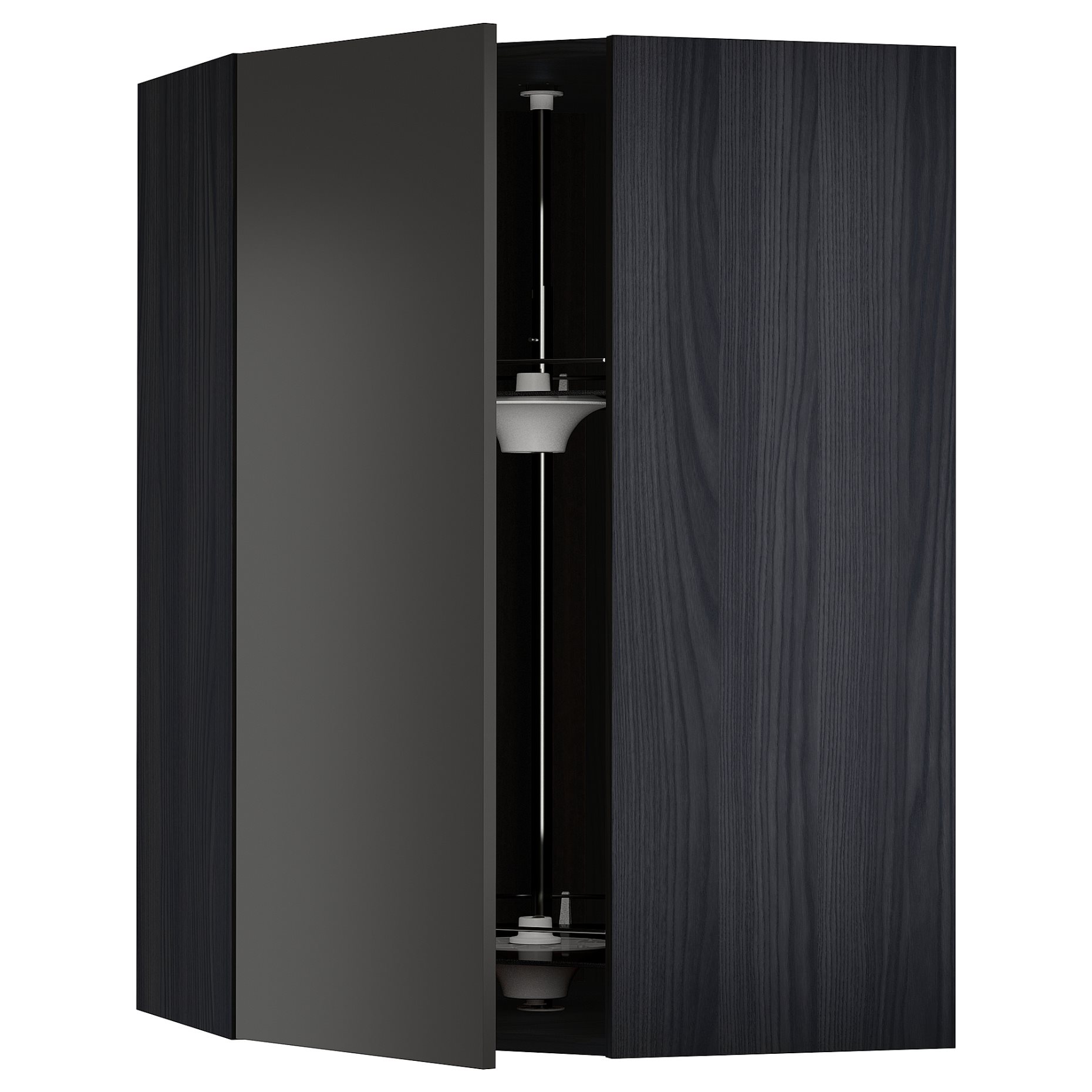 METOD, corner wall cabinet with carousel, 68x100 cm, 494.990.12