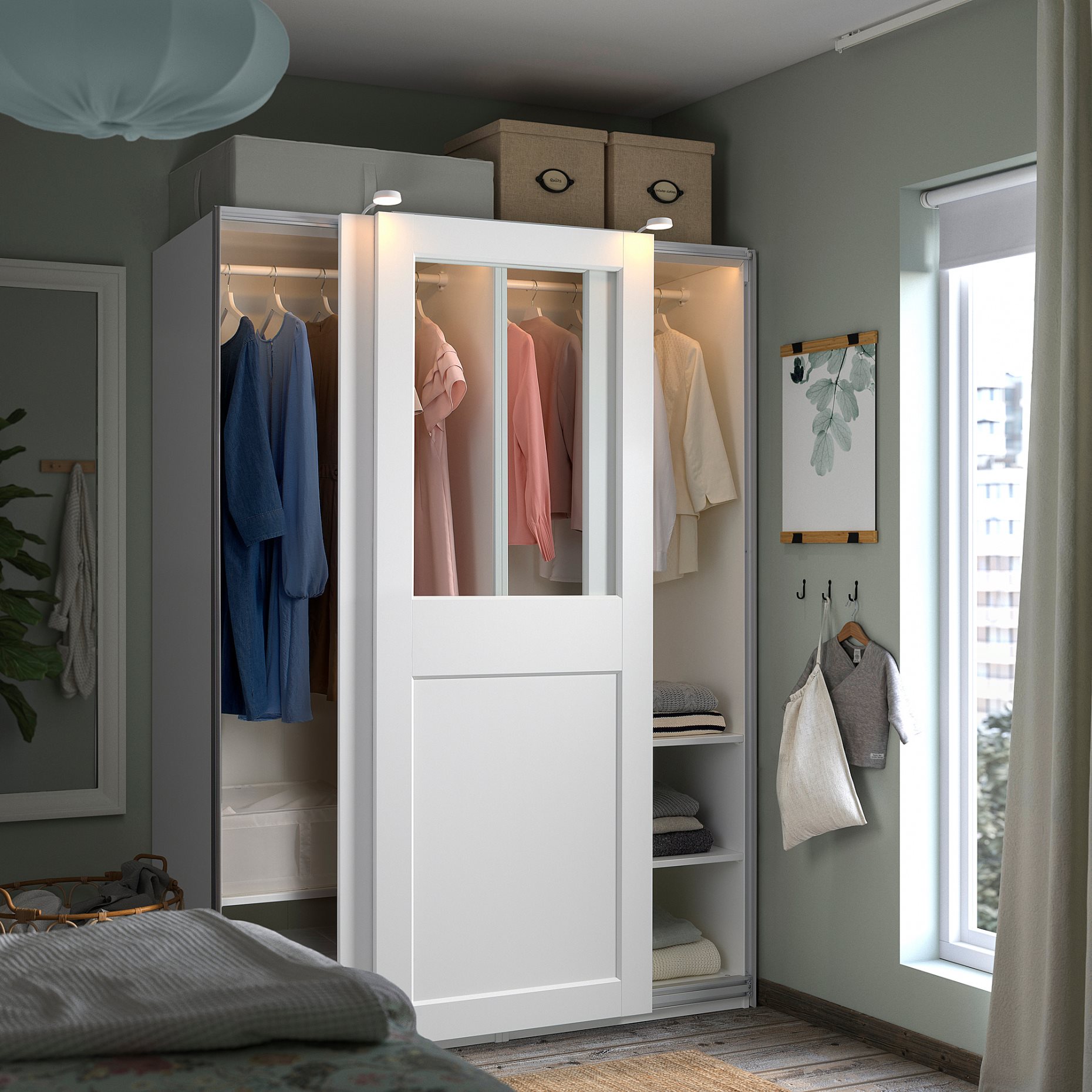 PAX/GRIMO, wardrobe combination, 150x66x201 cm, 495.031.65
