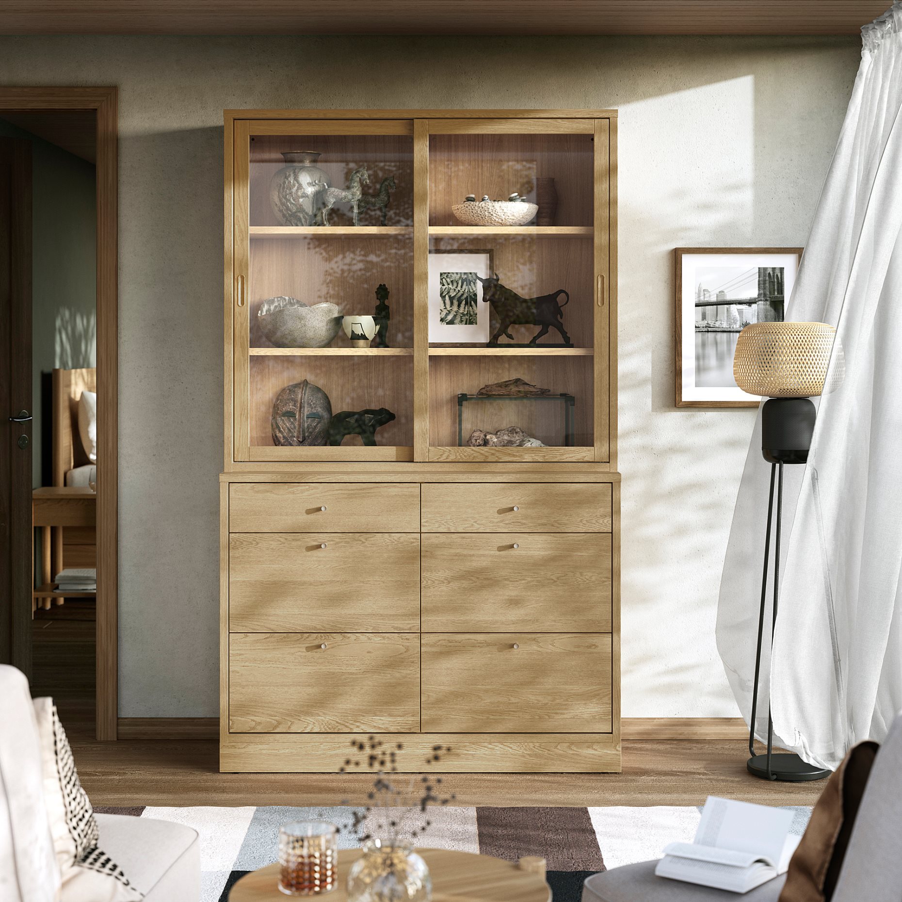 TONSTAD, storage combination with drawers, 121x47x210 cm, 495.478.81