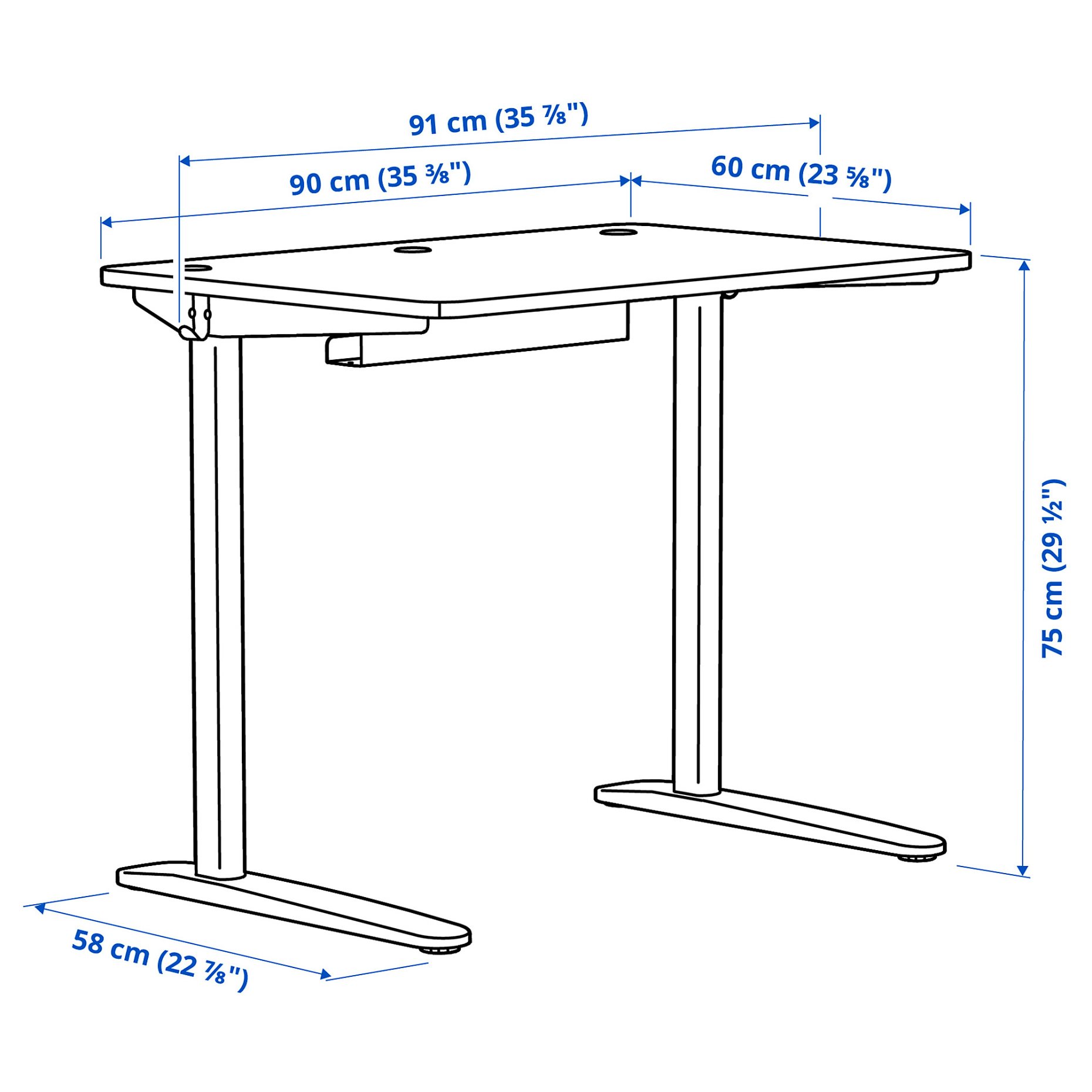 RELATERA, desk combination, 90x60 cm, 495.558.14