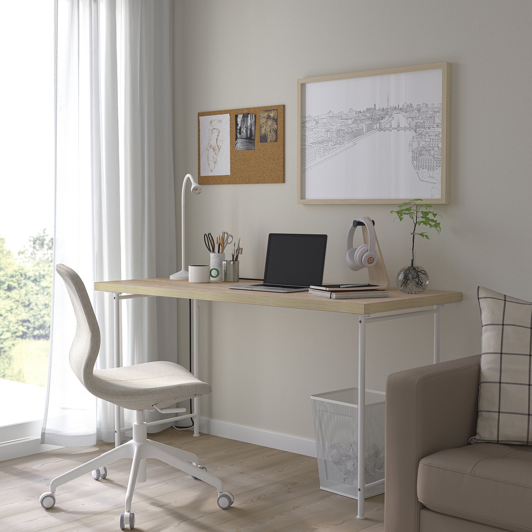 MITTCIRKEL/SPAND, γραφείο, 140x60 cm, 495.690.00