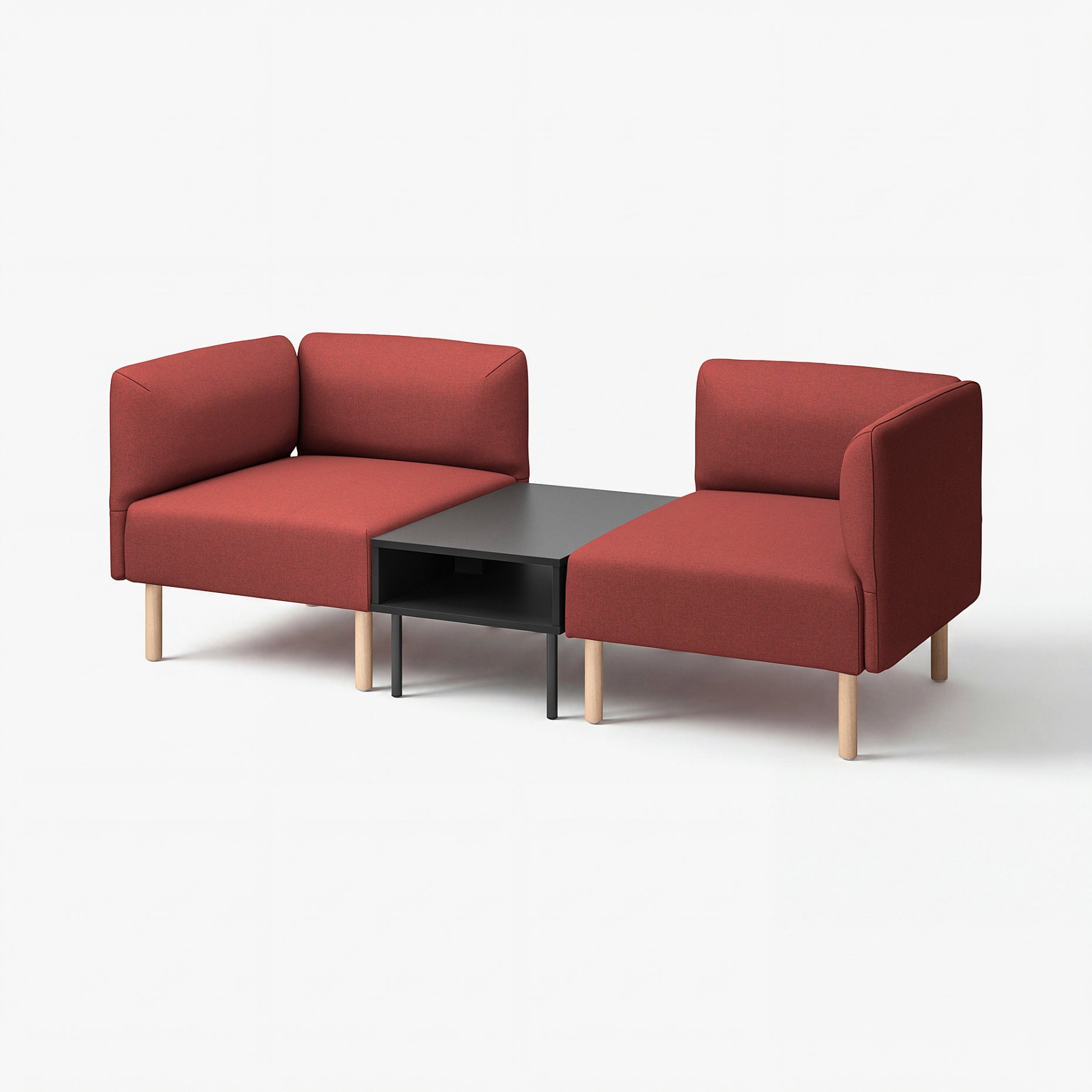 LILLEHEM, 2-seat modular sofa with side table, 495.697.45