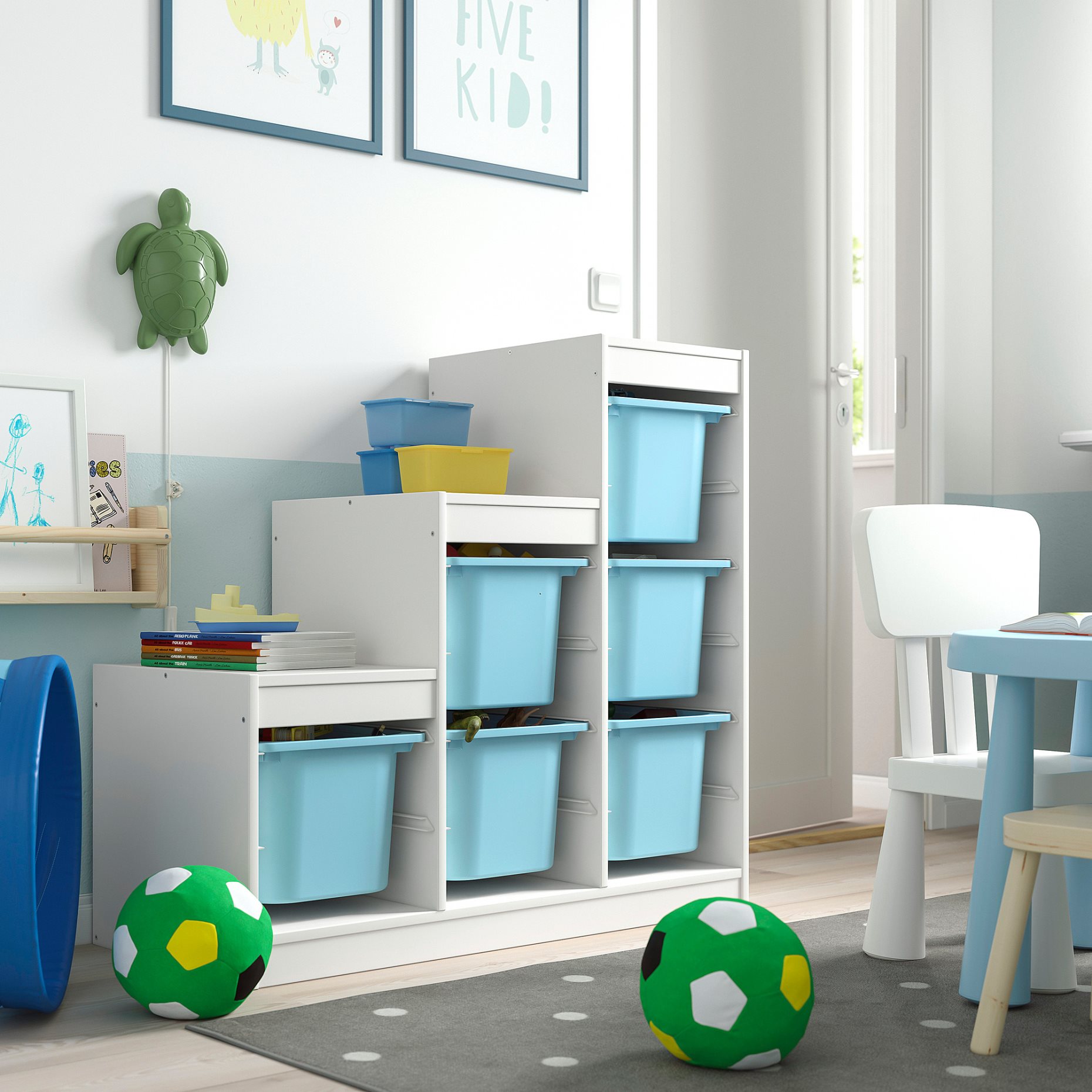 TROFAST, storage combination with boxes, 99x44x94 cm, 495.733.18