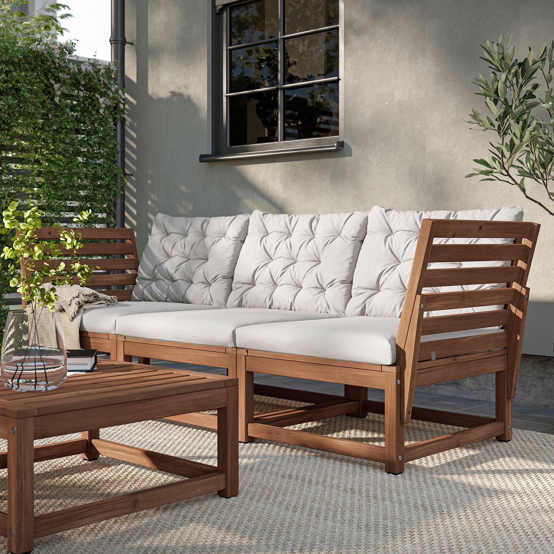 NÄMMARÖ, 3-seat modular sofa with armrests, outdoor, 495.752.23
