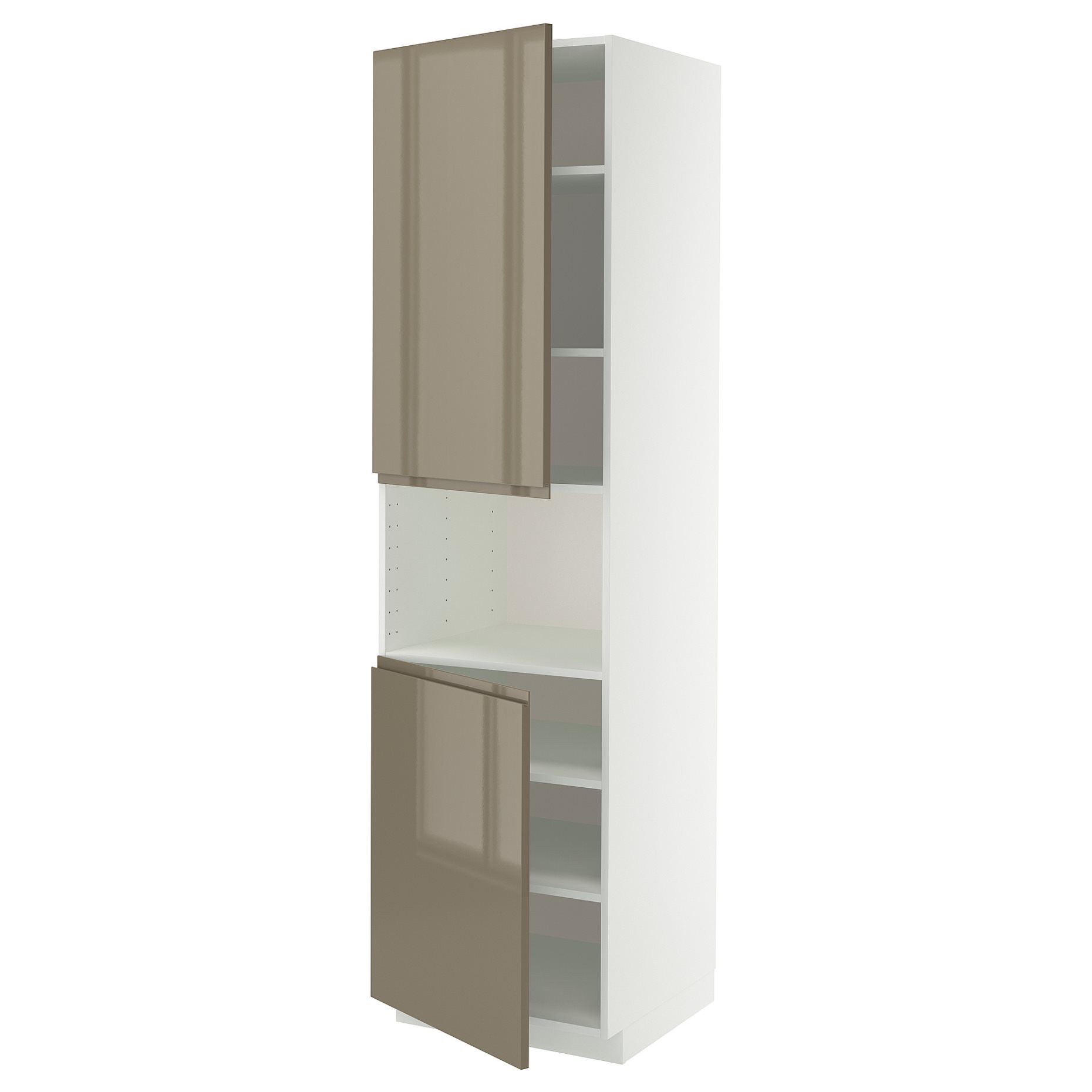 METOD, high cabinet for microwave with 2 doors/shelves, 60x60x220 cm, 495.772.60