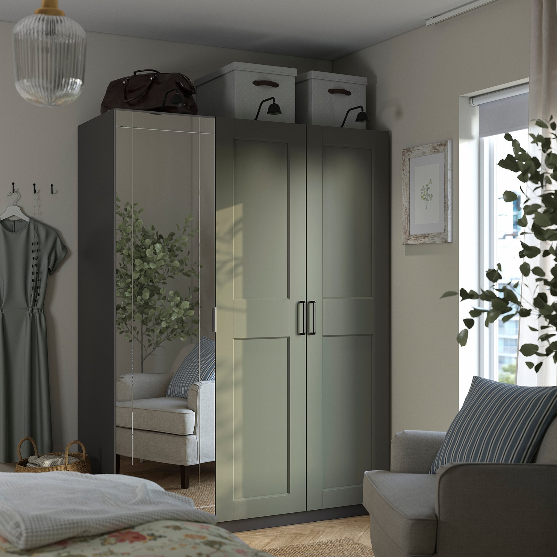 PAX/KAMMAR/GRIM, wardrobe combination, 150x60x201 cm, 495.792.59