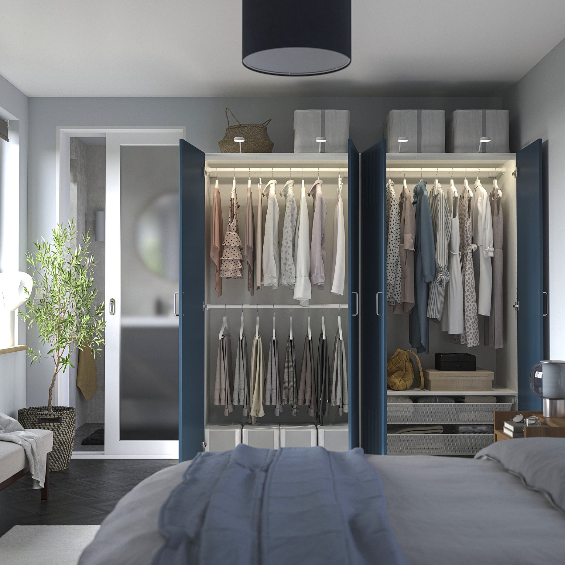 PAX/FYRUDDEN, wardrobe combination, 200x60x201 cm, 495.817.09