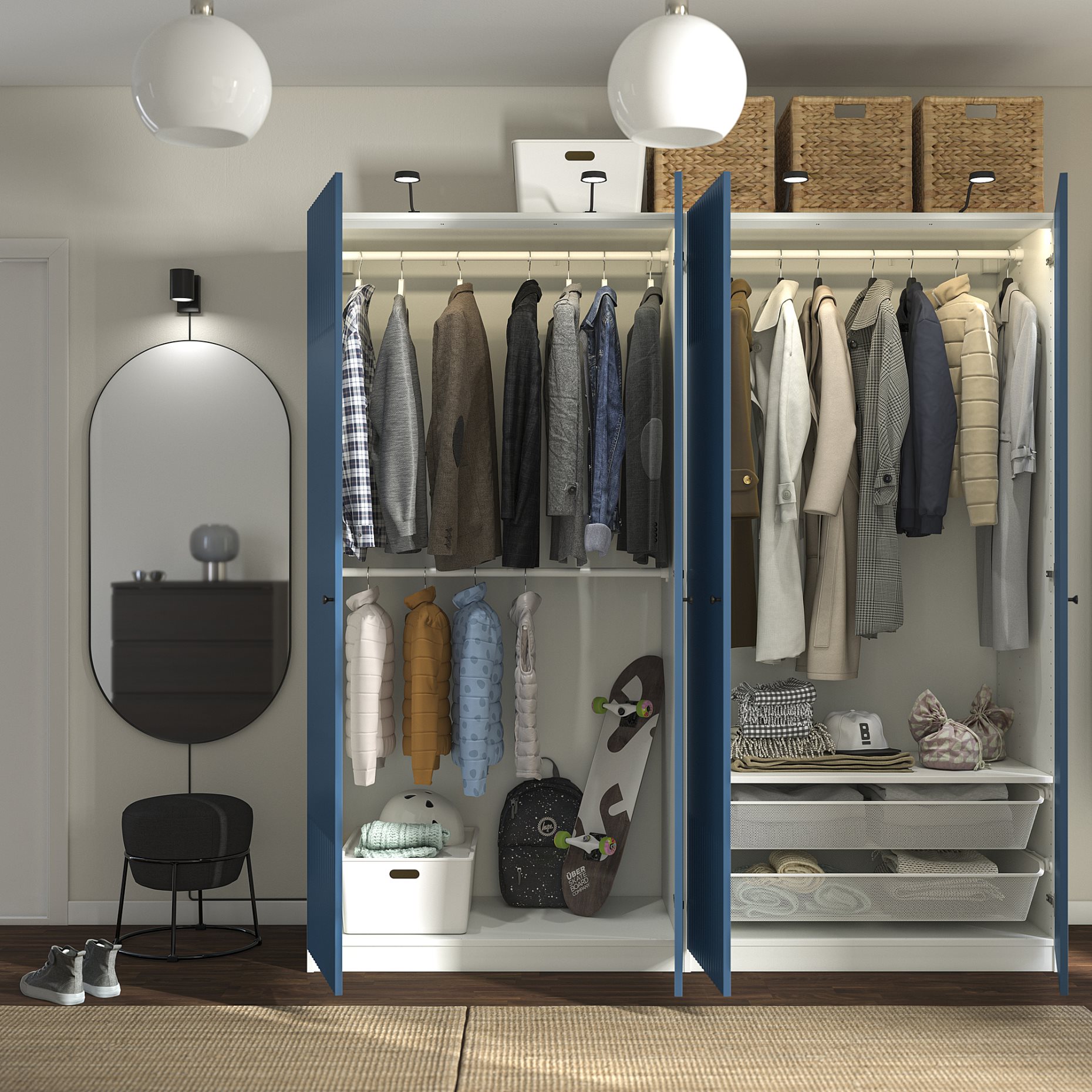 PAX/FYRUDDEN, wardrobe combination, 200x60x201 cm, 495.817.09