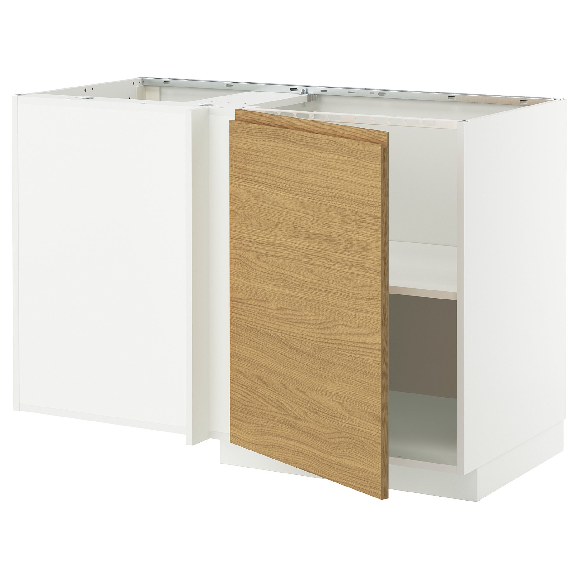 METOD, corner base cabinet with shelf, 128x68 cm, 495.850.57