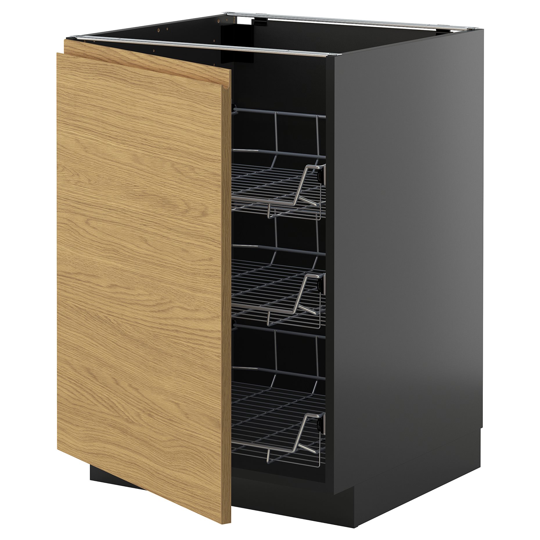 METOD, base cabinet with wire baskets, 60x60 cm, 495.891.40