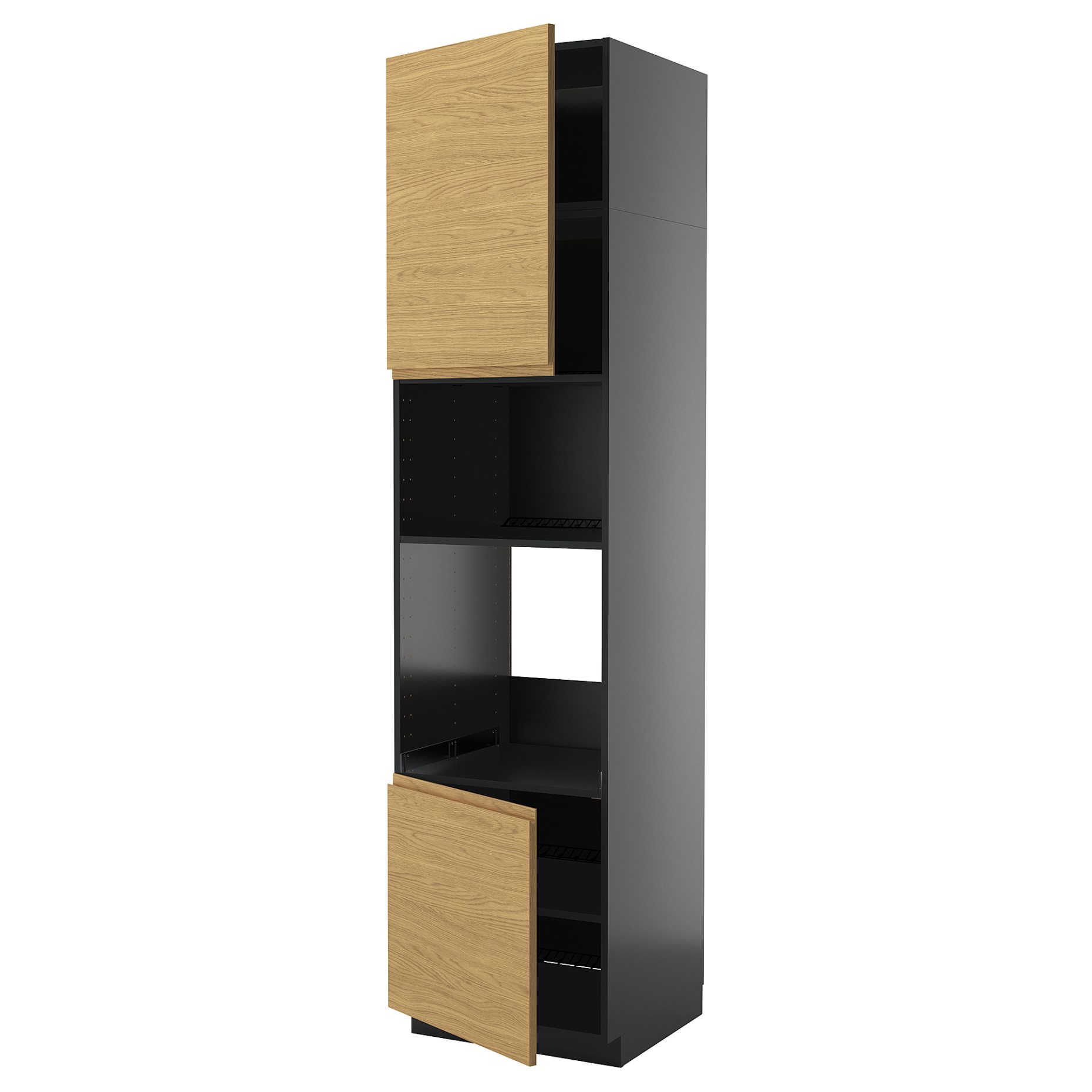 METOD, high cabinet for oven/microwave with 2 doors/shelves, 60x60x240 cm, 495.899.08