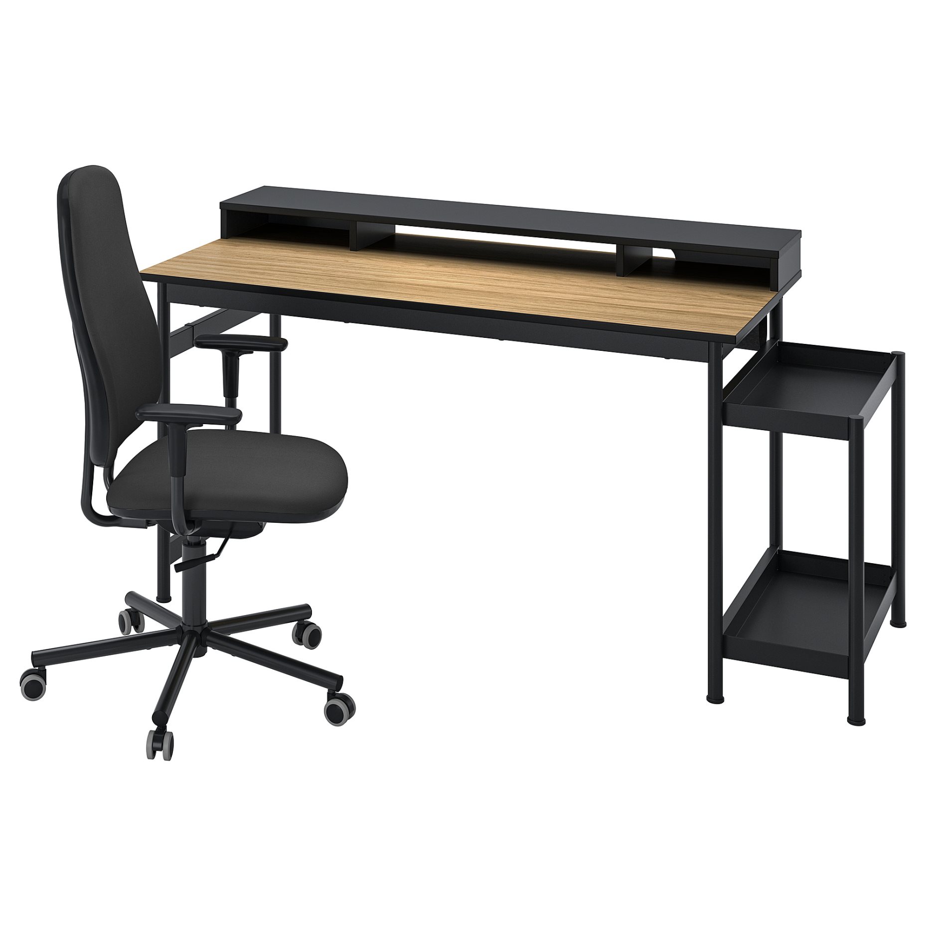 MULLSJÖ/SMÖRKUL, desk and chair, 496.031.55