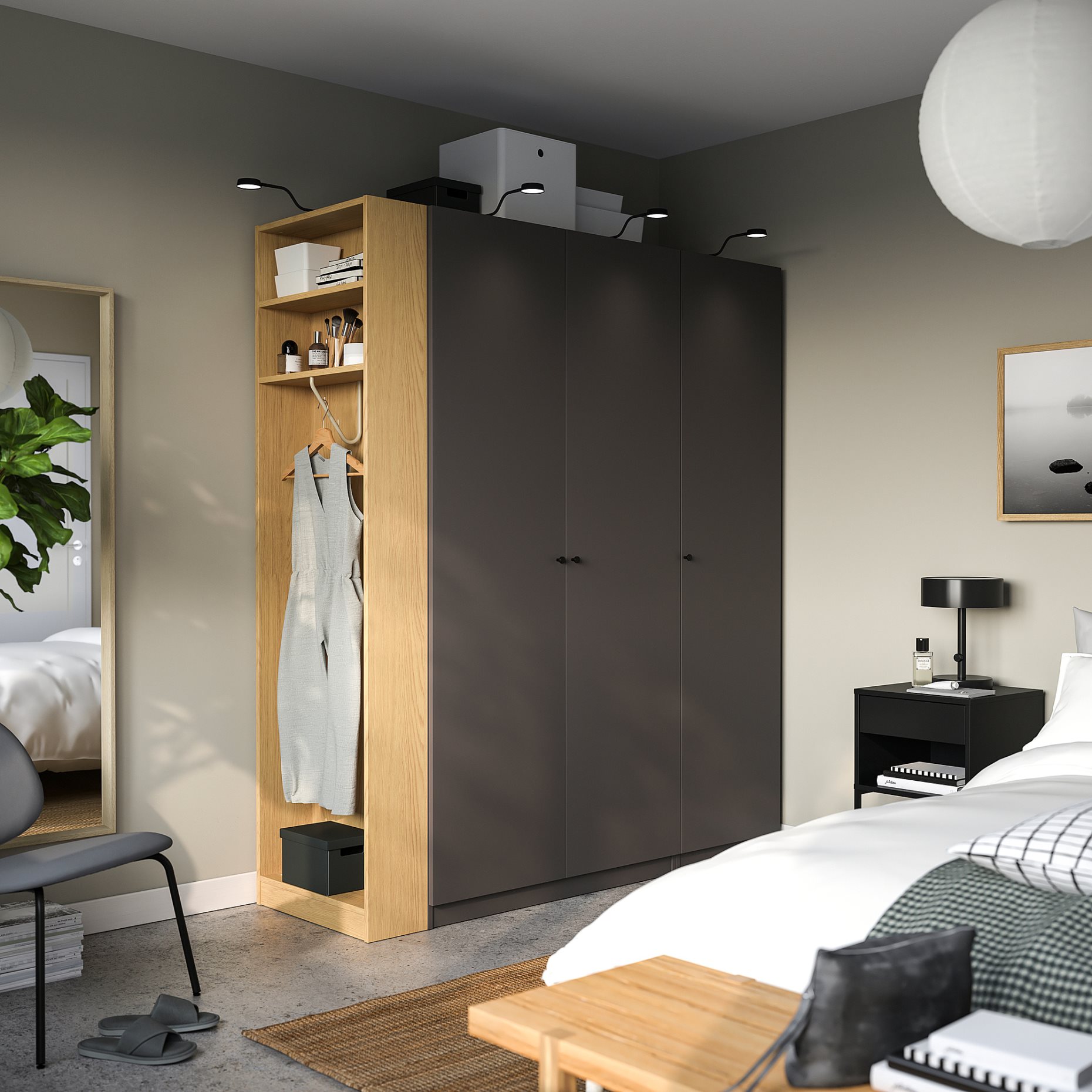PAX/FORSAND, wardrobe combination, 170x60x201 cm, 496.069.22