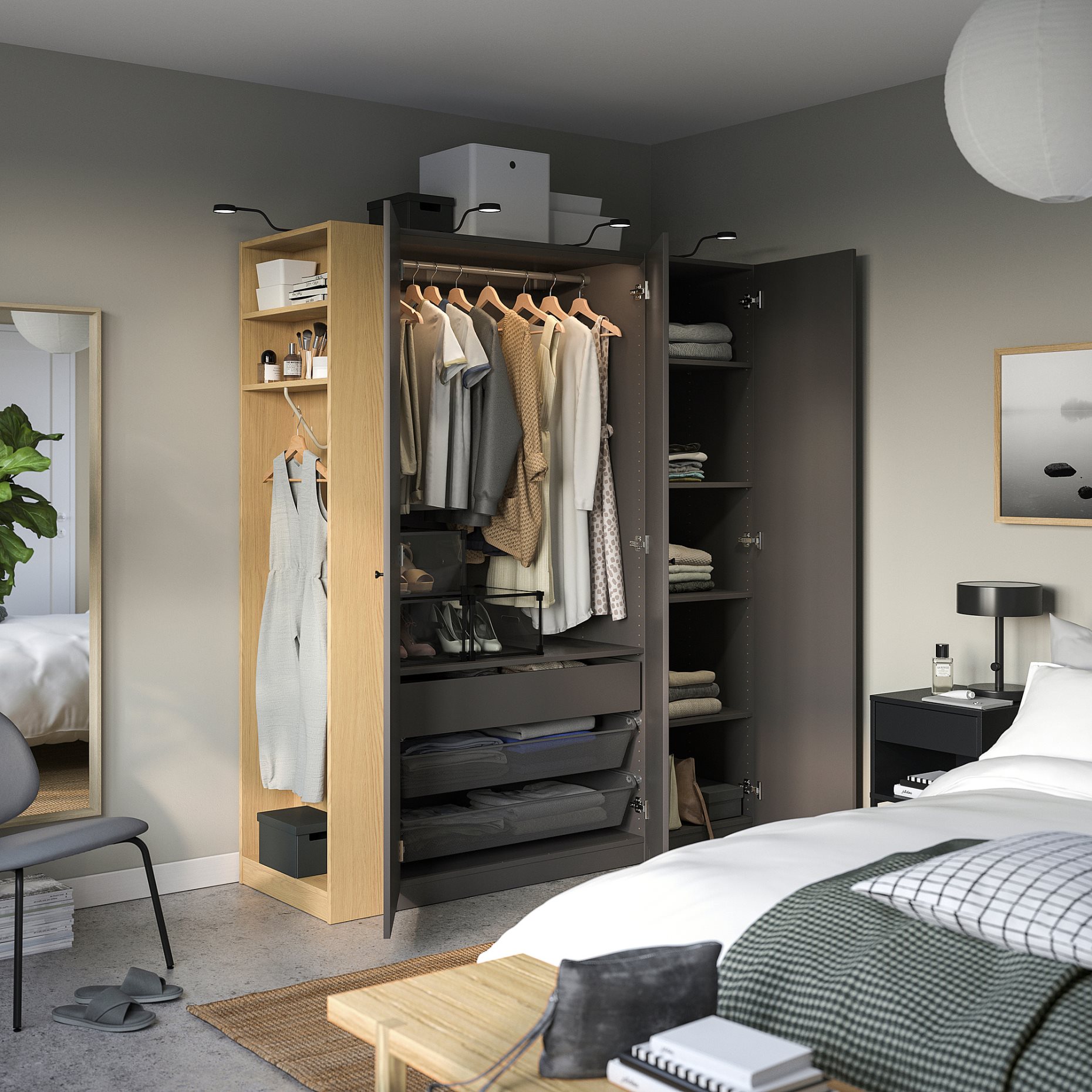 PAX/FORSAND, wardrobe combination, 170x60x201 cm, 496.069.22