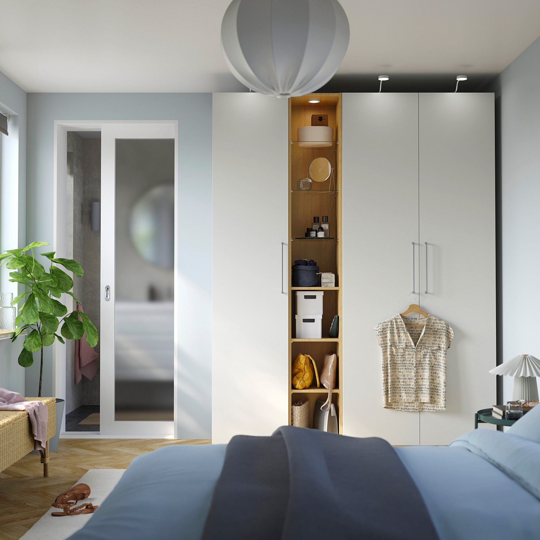 PAX/FORSAND, wardrobe combination, 185x60x236 cm, 496.072.57