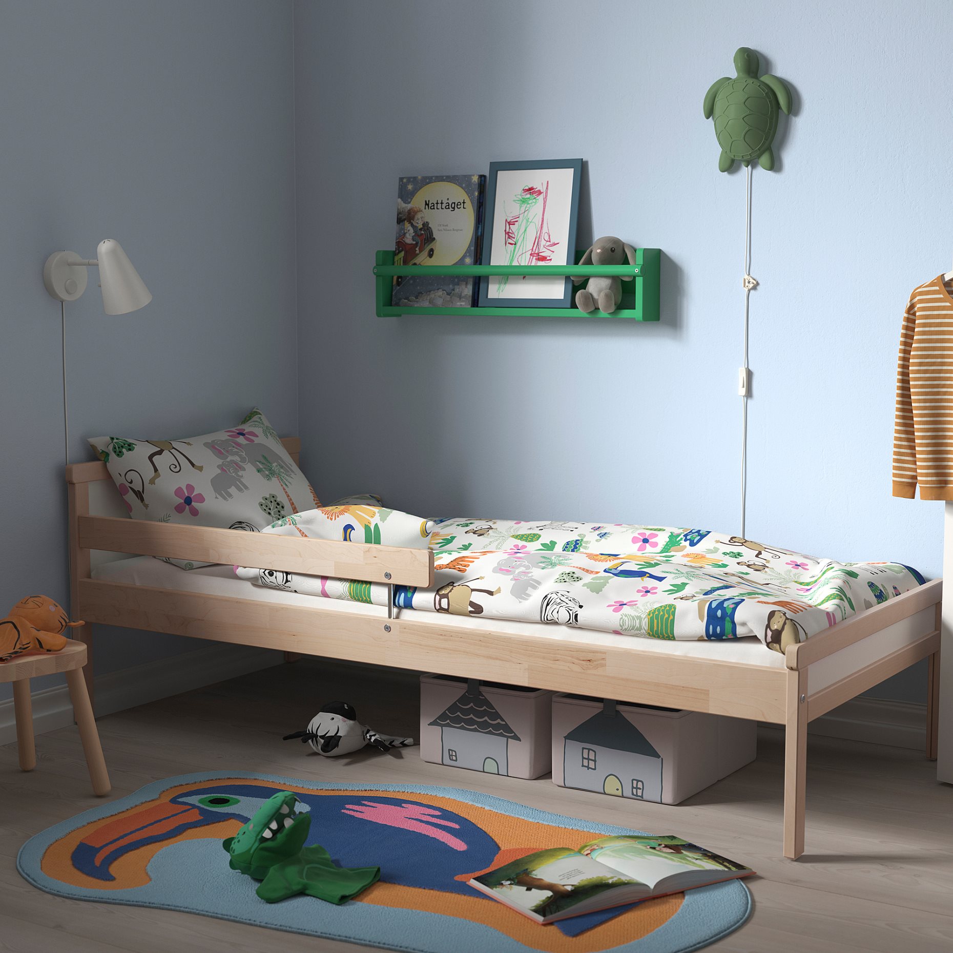 SNIGLAR, bed frame and guard rail, 500.871.66