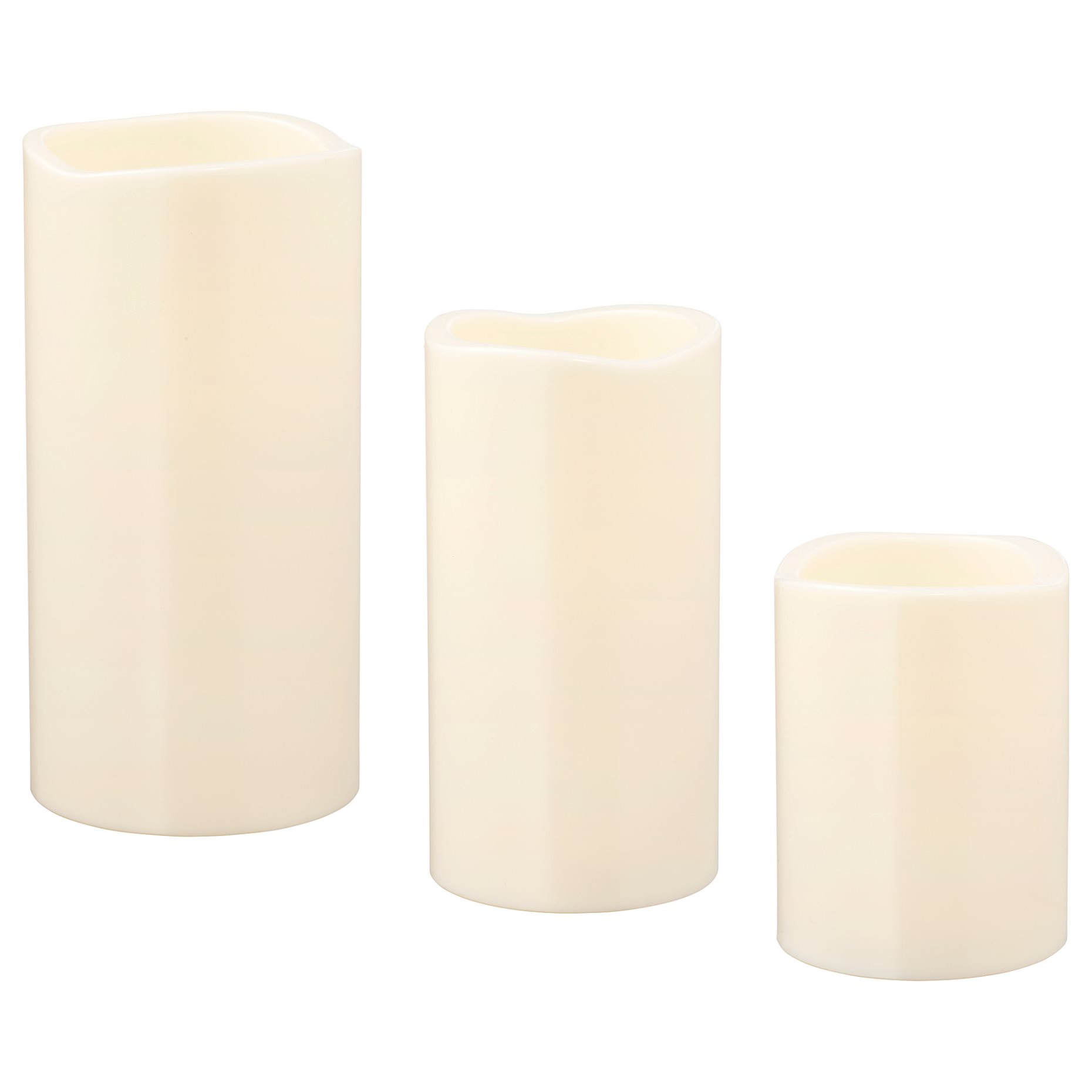 GODAFTON, LED block candle in/out, set of 3, 503.555.74