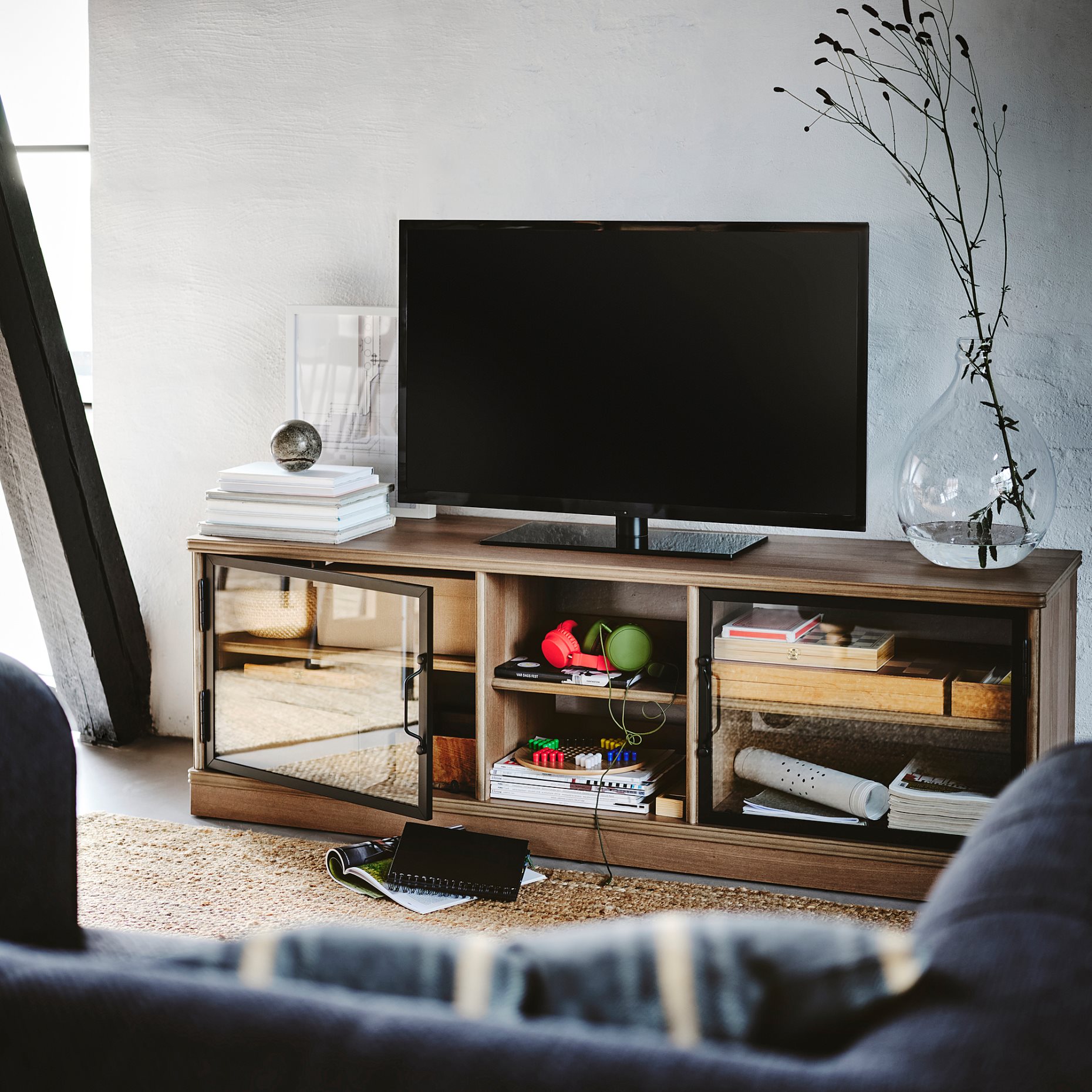 LANESUND, TV bench, 161x47x55 cm, 504.665.53