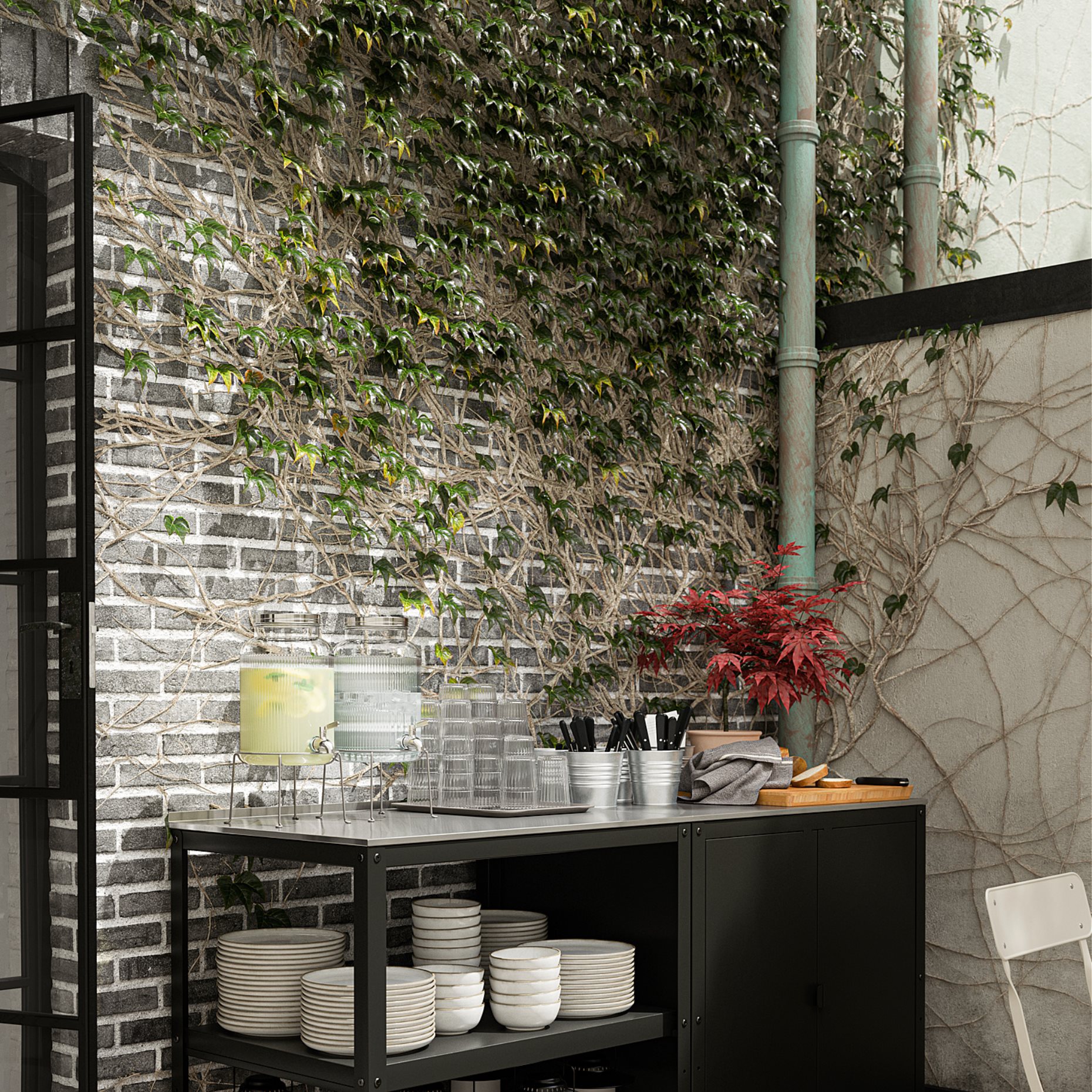 GRILLSKÄR, ραφιέρα νησίδας κουζίνας εξωτερικού χώρου, 86x61 cm, 504.714.46