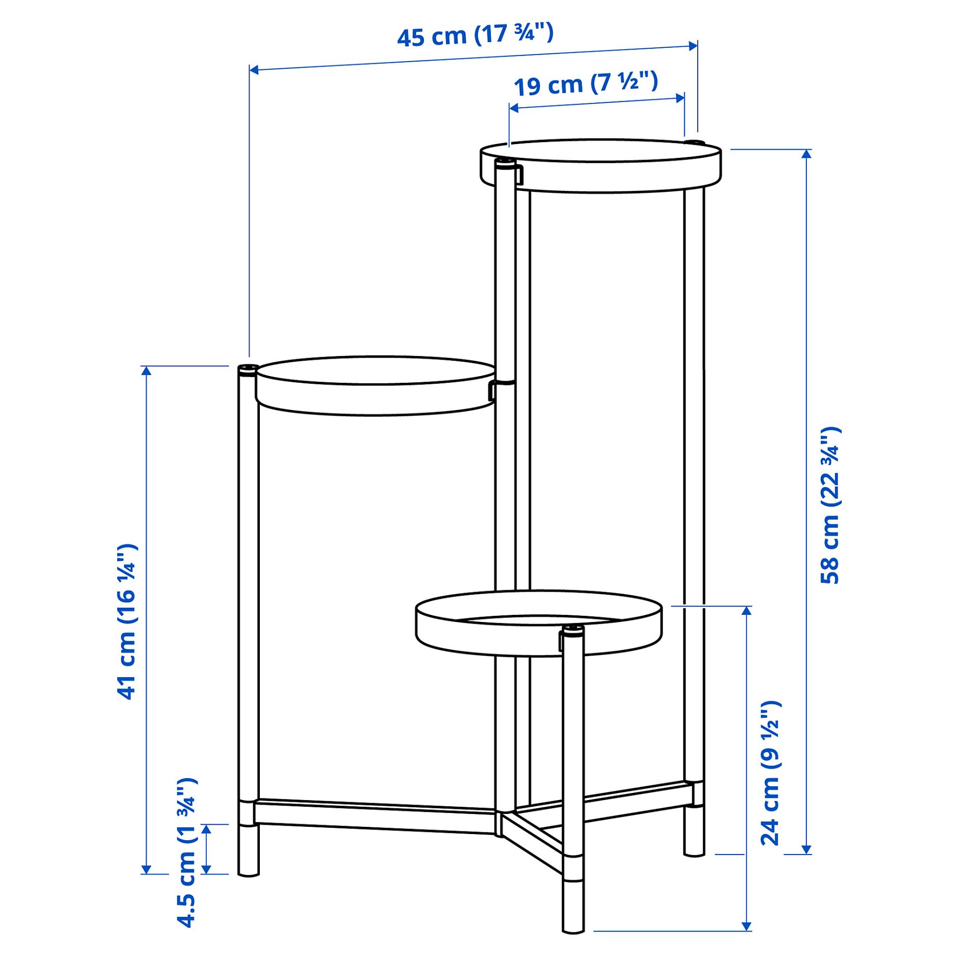 OLIVBLAD, plant stand in/outdoor, 58 cm, 504.866.50