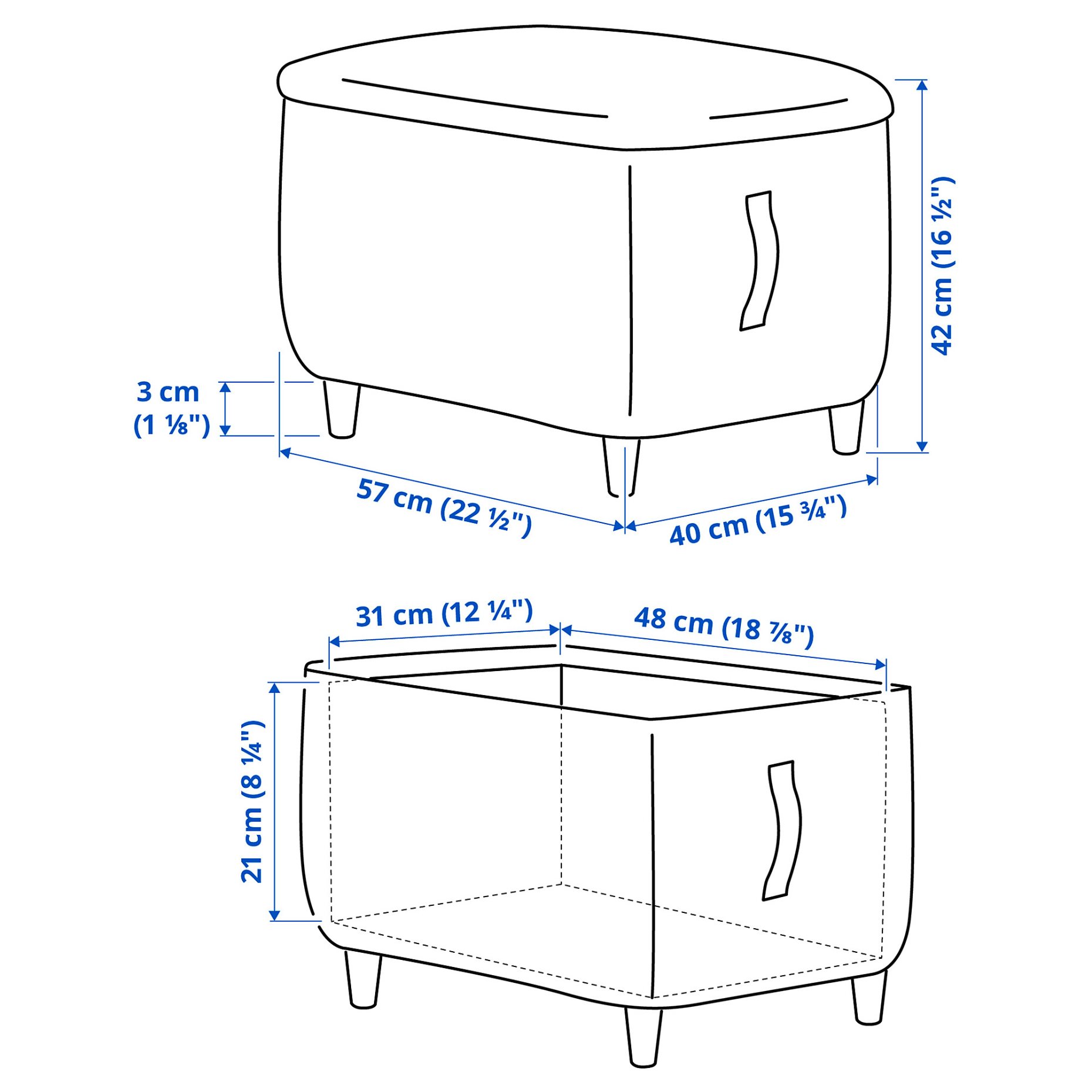 OSKARSHAMN, footstool with storage, 504.884.56