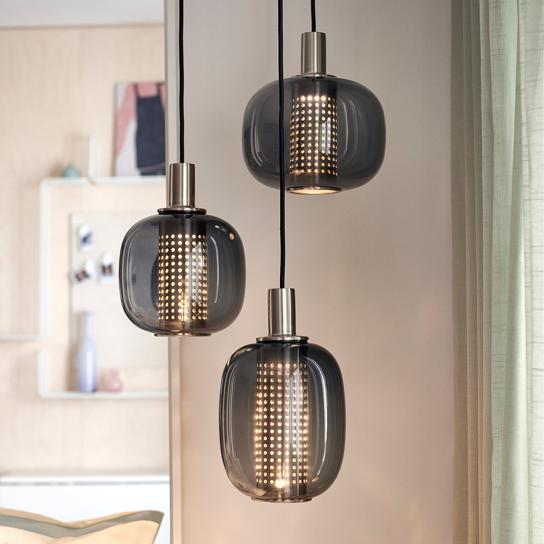 HΟGVIND, pendant lamp with 3 lamps, 504.929.29