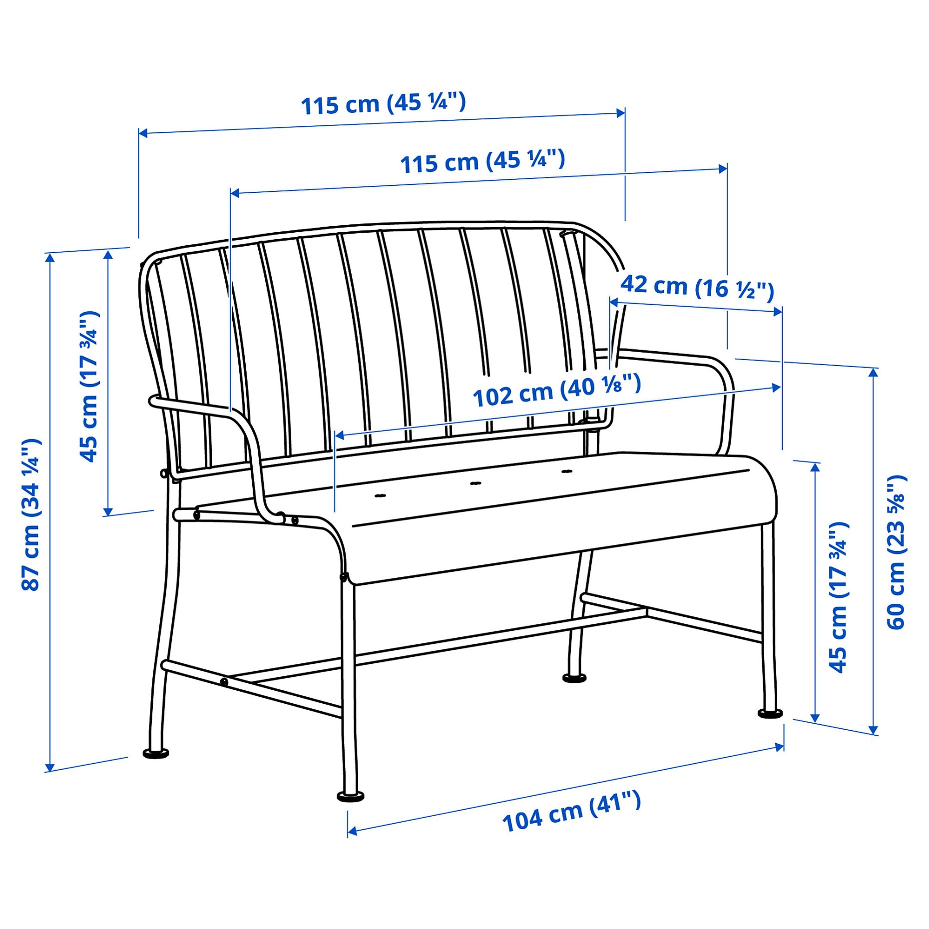 LÄCKÖ, διθέσιος καναπές, εξωτερικού χώρου, 505.227.33