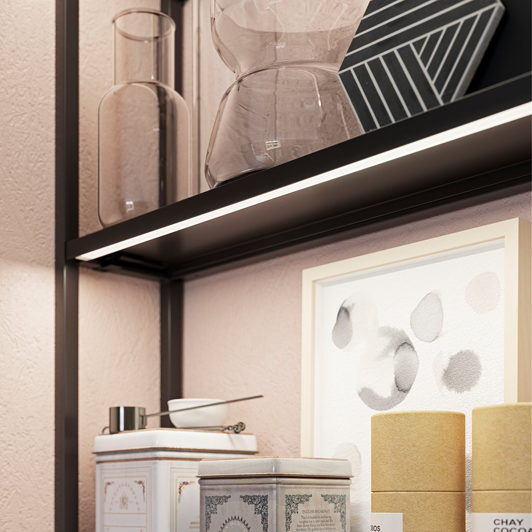 SKYDRAG, worktop/wardrobe strip with built-in LED light source with sensor/dimmable, 60 cm, 505.292.30