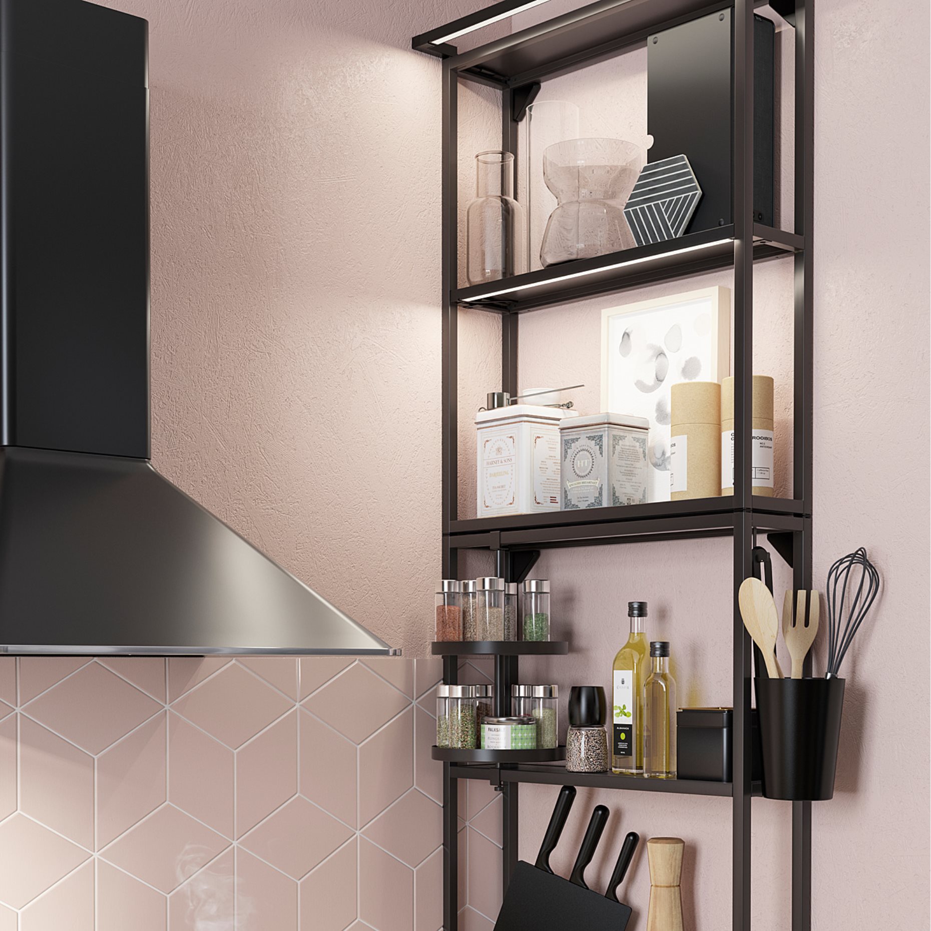 SKYDRAG, worktop/wardrobe strip with built-in LED light source with sensor/dimmable, 60 cm, 505.292.30