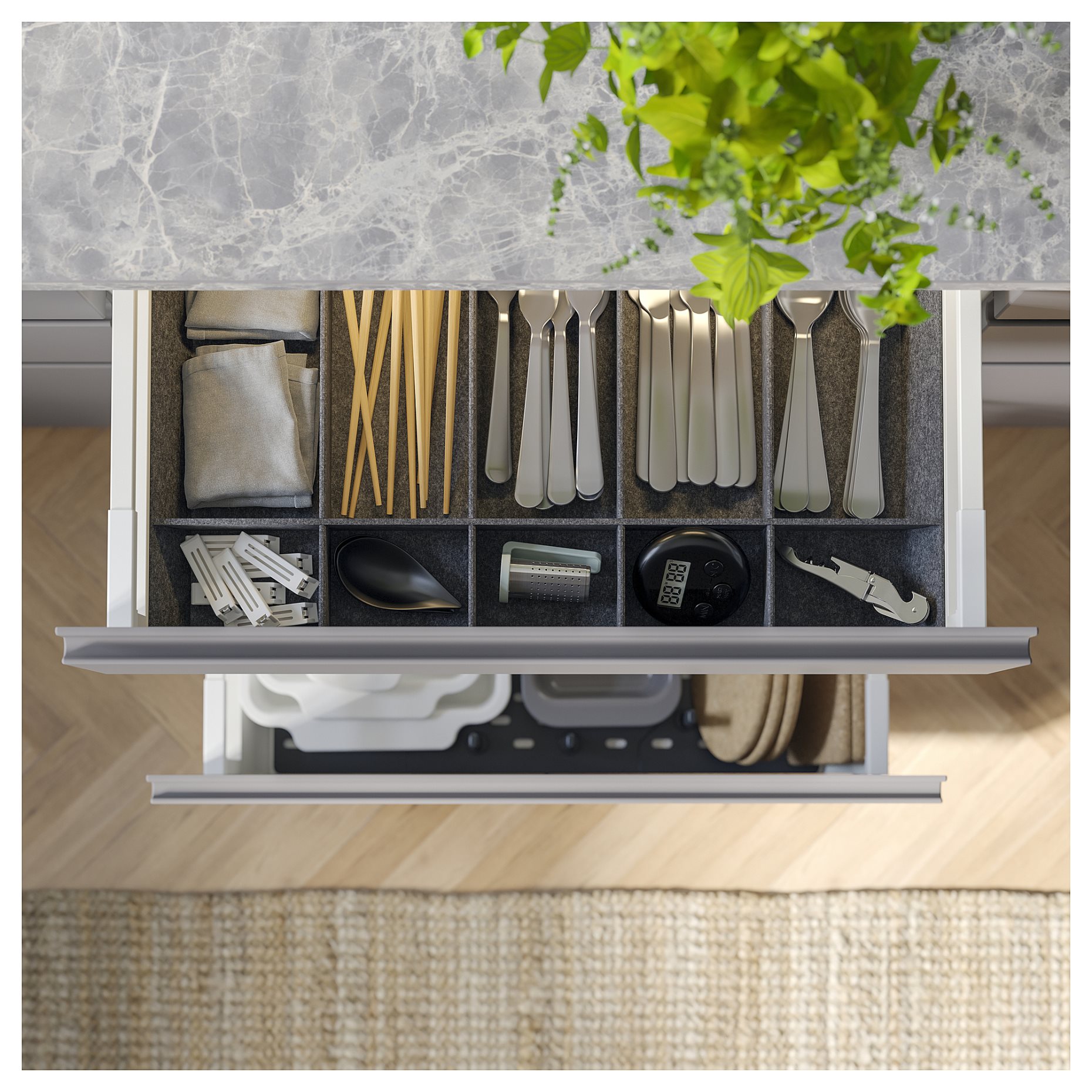 UPPDATERA, adjustable organiser for drawer, 60 cm, 505.441.84