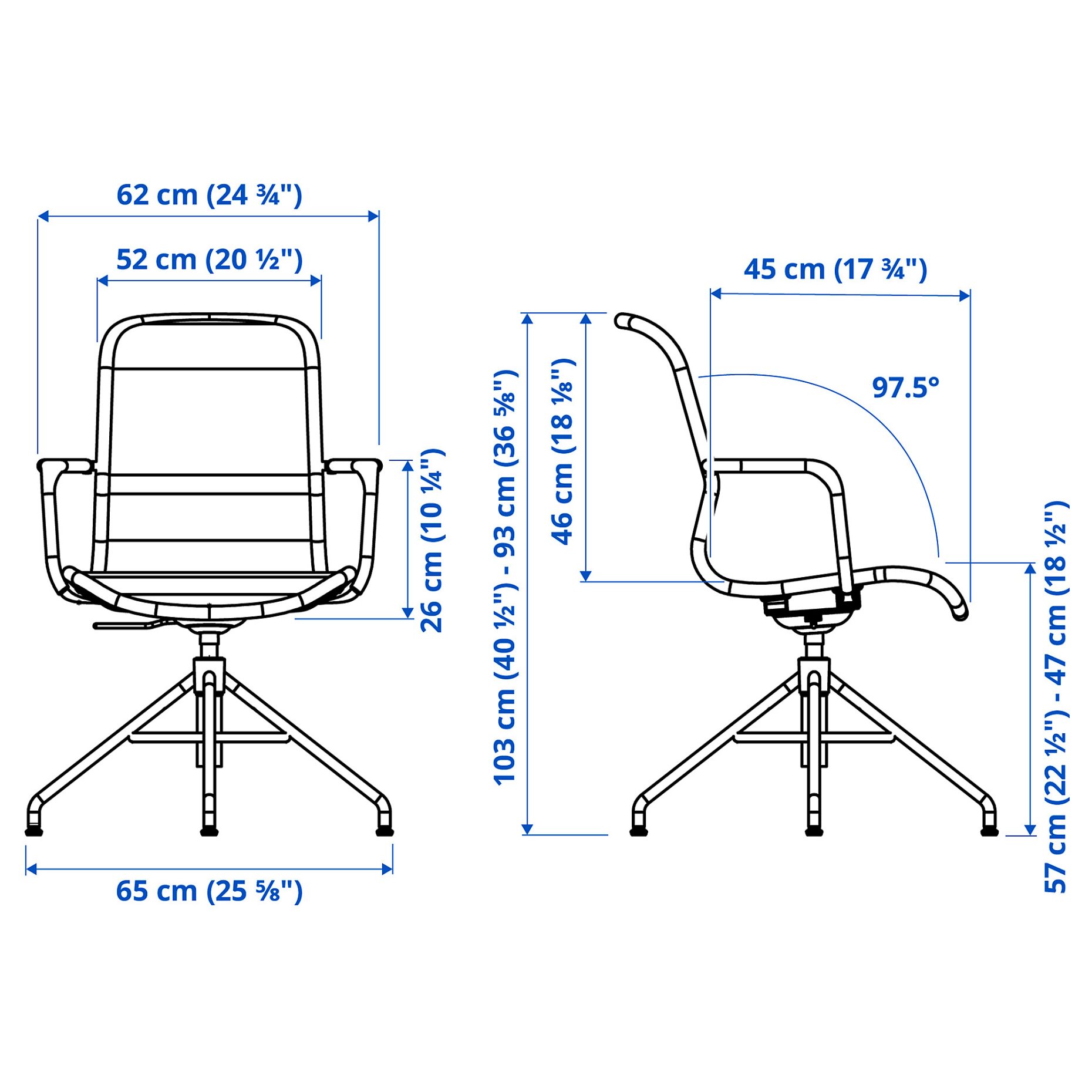 STIGBYGEL, swivel chair with armrests, 505.564.31