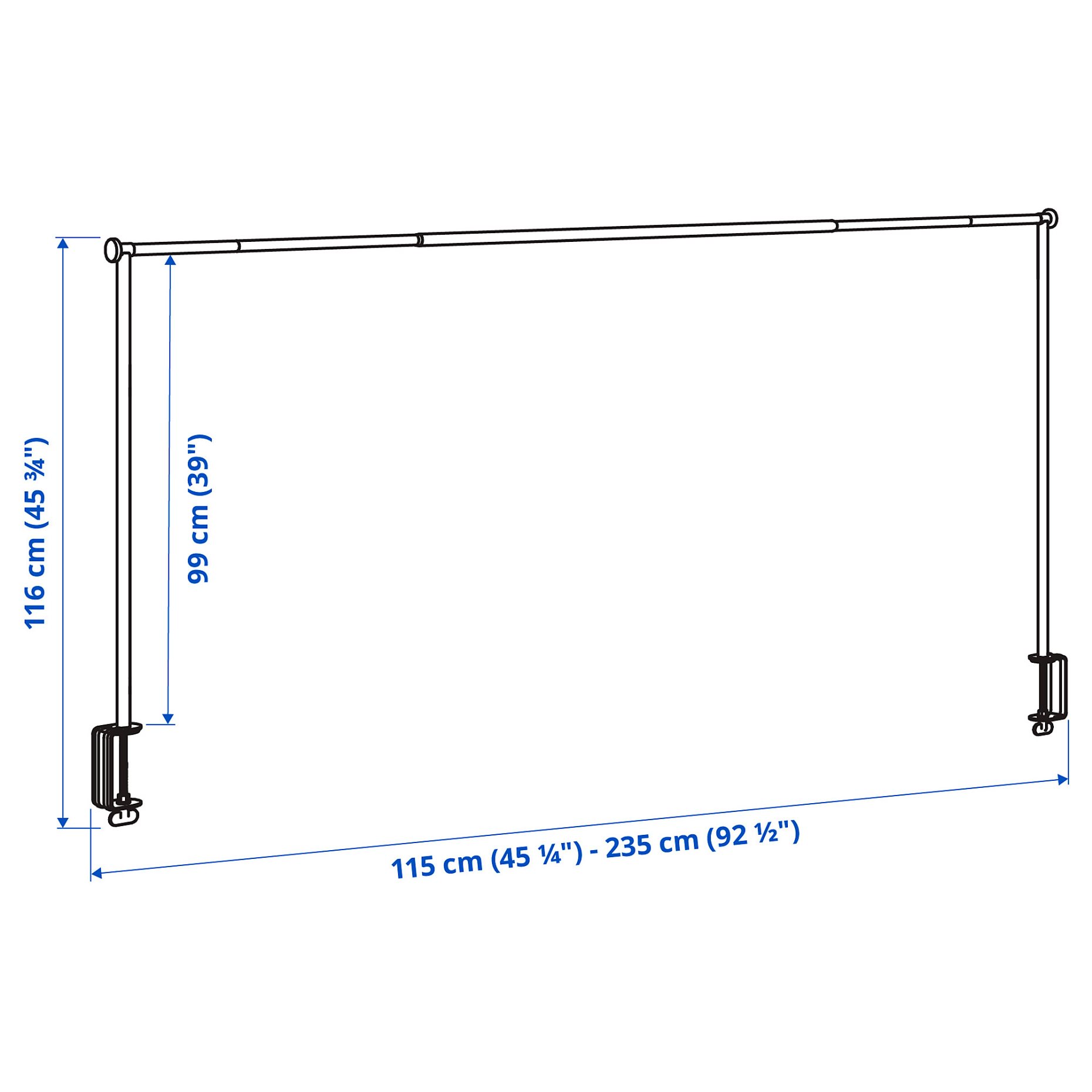 HELGEO, decorating rod for table/adjustable/in/outdoor, 115/235x116 cm, 505.620.50