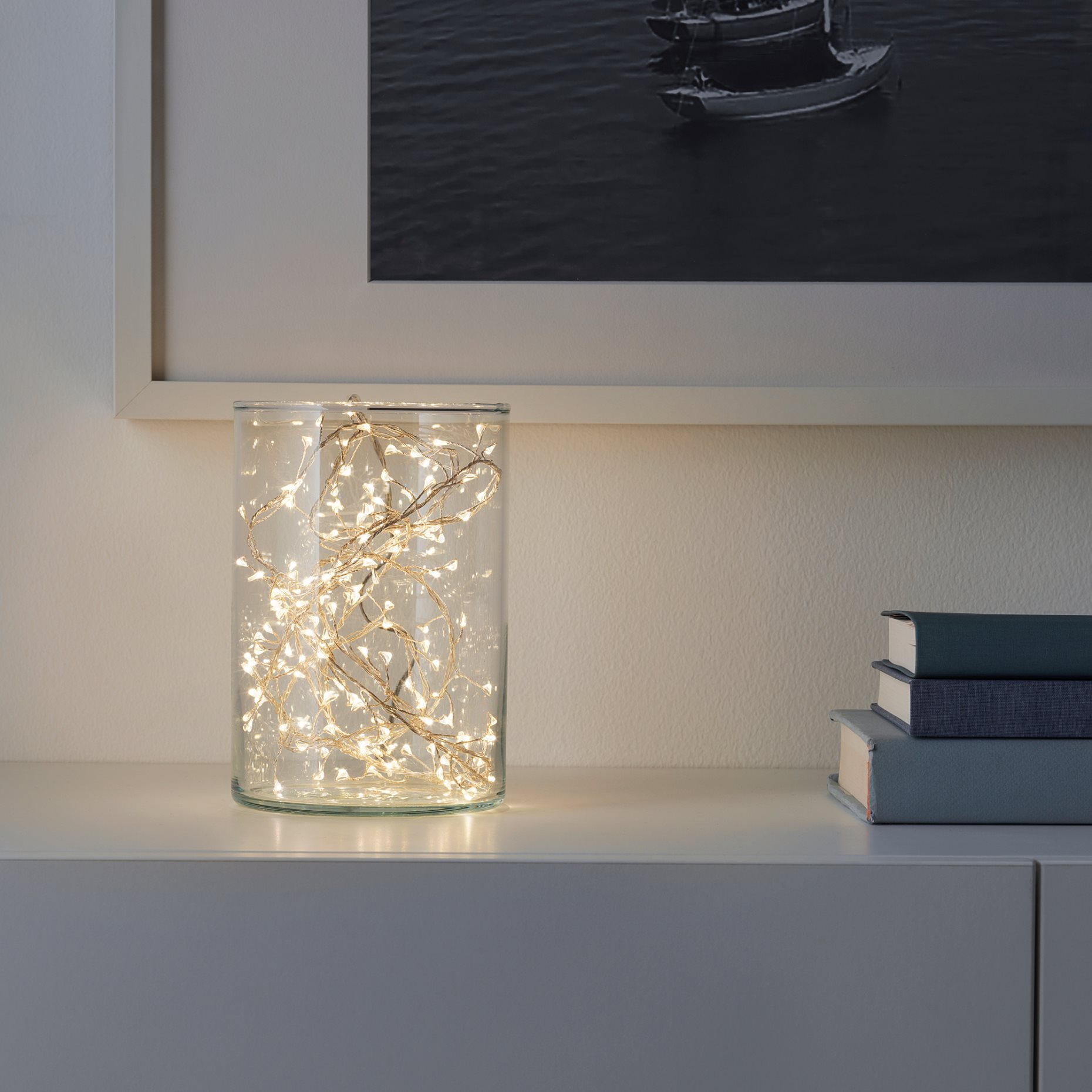 STRÅLA, γιρλάντα με ενσωματωμένο φωτισμό LED/160 λαμπτήρες/λειτουργία με μπαταρία μίνι, 505.824.54