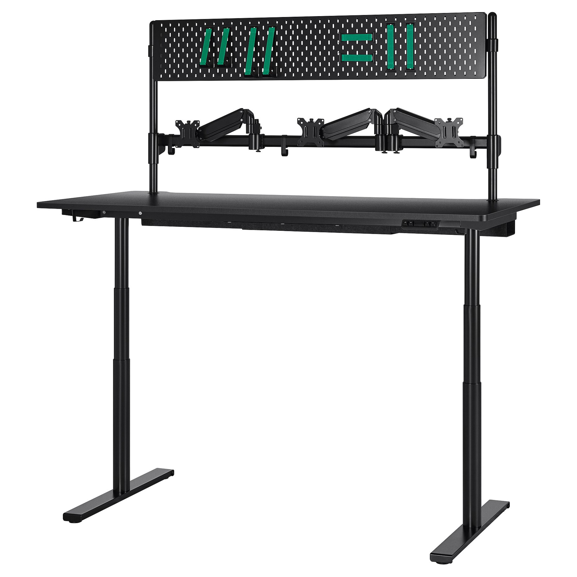 MÅLOMRÅDE, electric gaming desk sit/stand with monitor arms, 180x80 cm, 505.858.05
